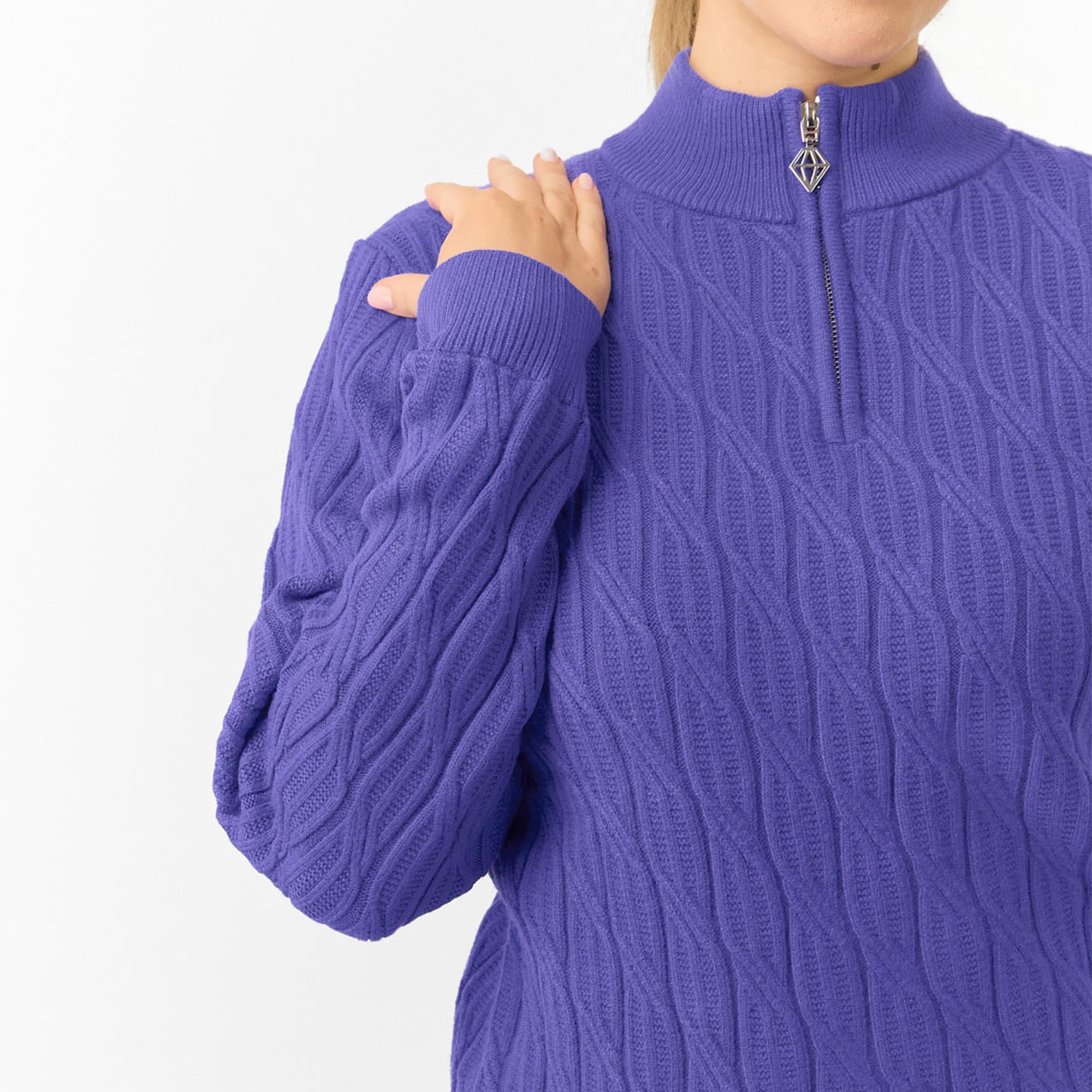 Pure Golf Sorrell Margot Knit Lined Ladies Golf Jumper Future Dusk