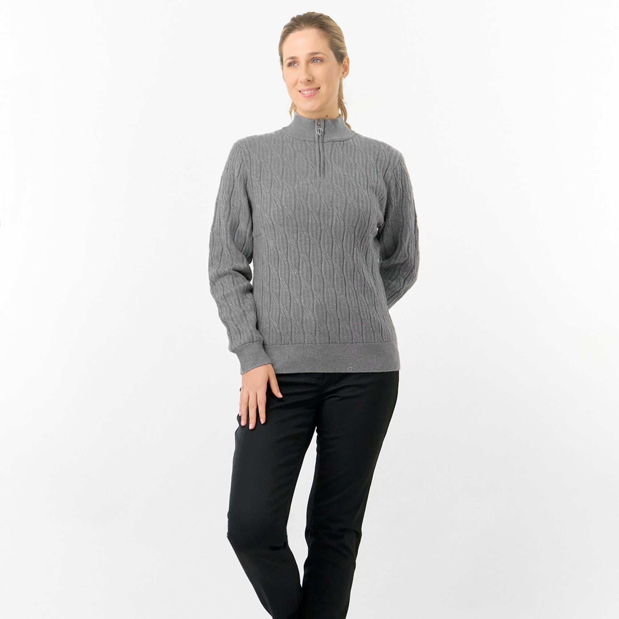 Pure Golf Sorrell Margot Knit Lined Ladies Golf Jumper Charcoal Grey