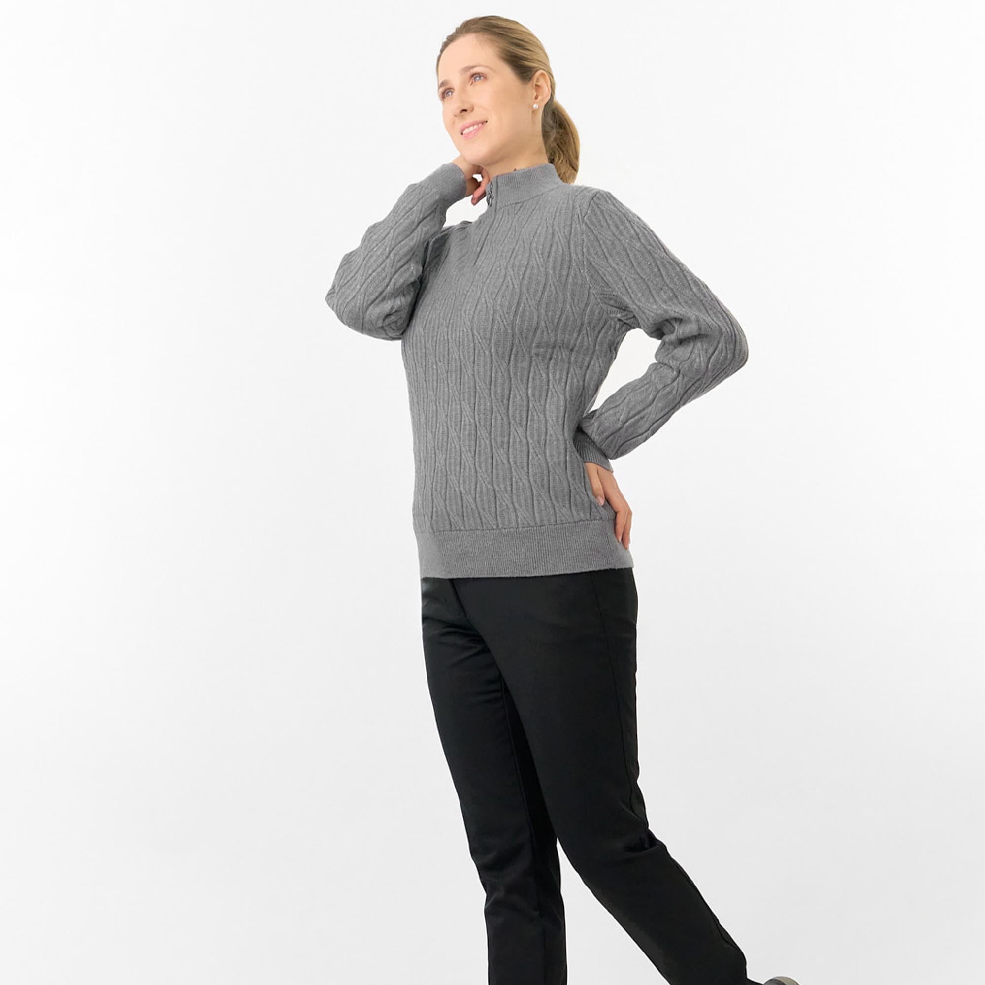 Pure Golf Sorrell Margot Knit Lined Ladies Golf Jumper Charcoal Grey