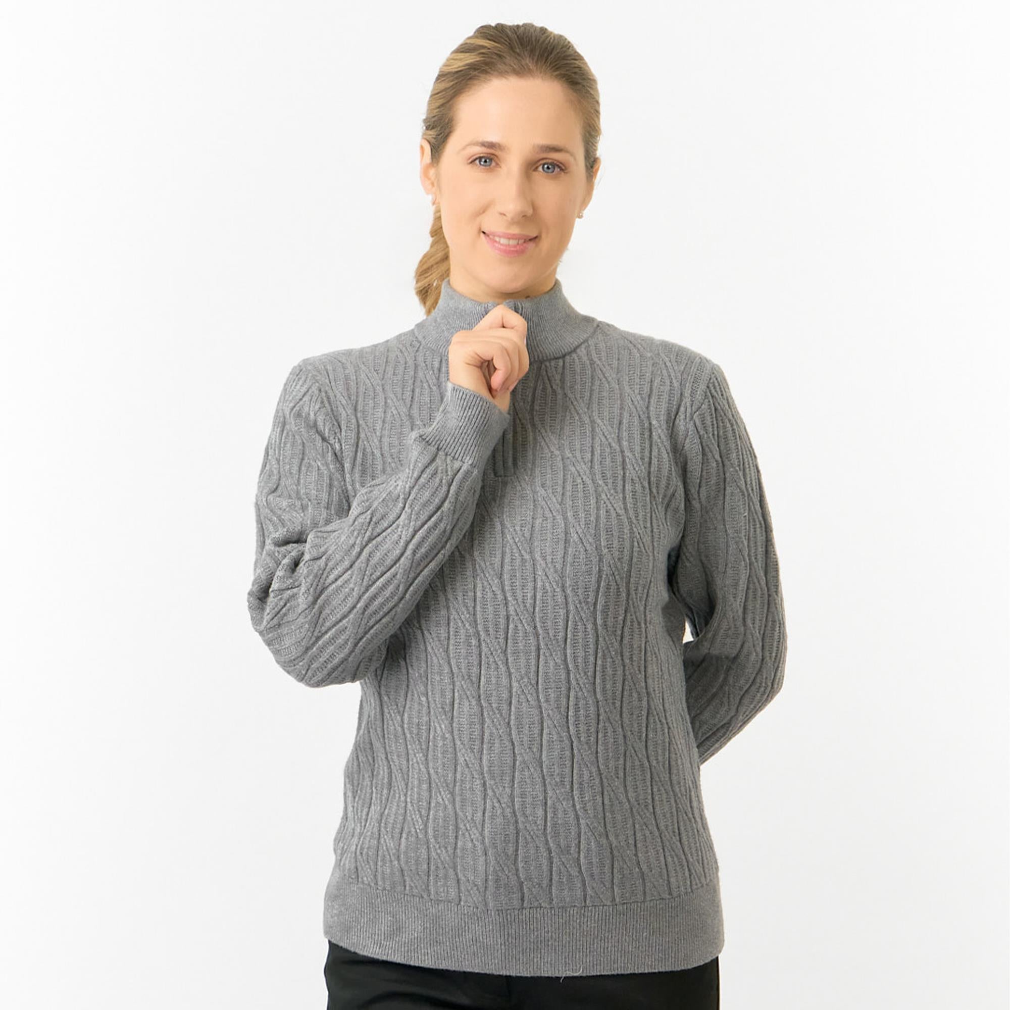 Pure Golf Sorrell Margot Knit Lined Ladies Golf Jumper Charcoal Grey