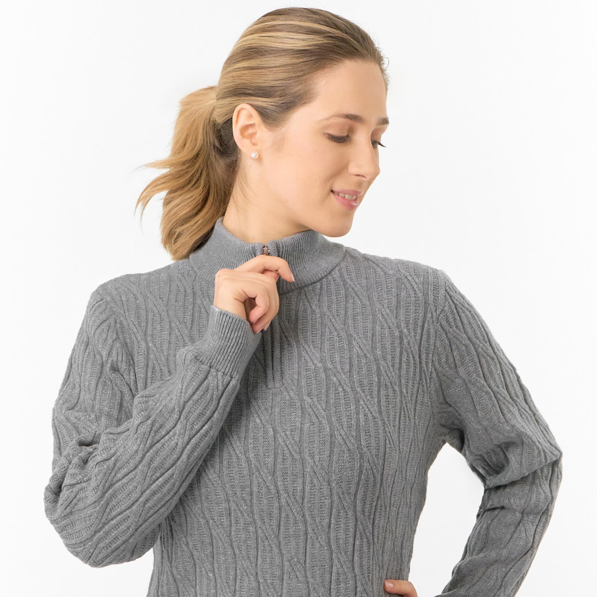 Pure Golf Sorrell Margot Knit Lined Ladies Golf Jumper Charcoal Grey