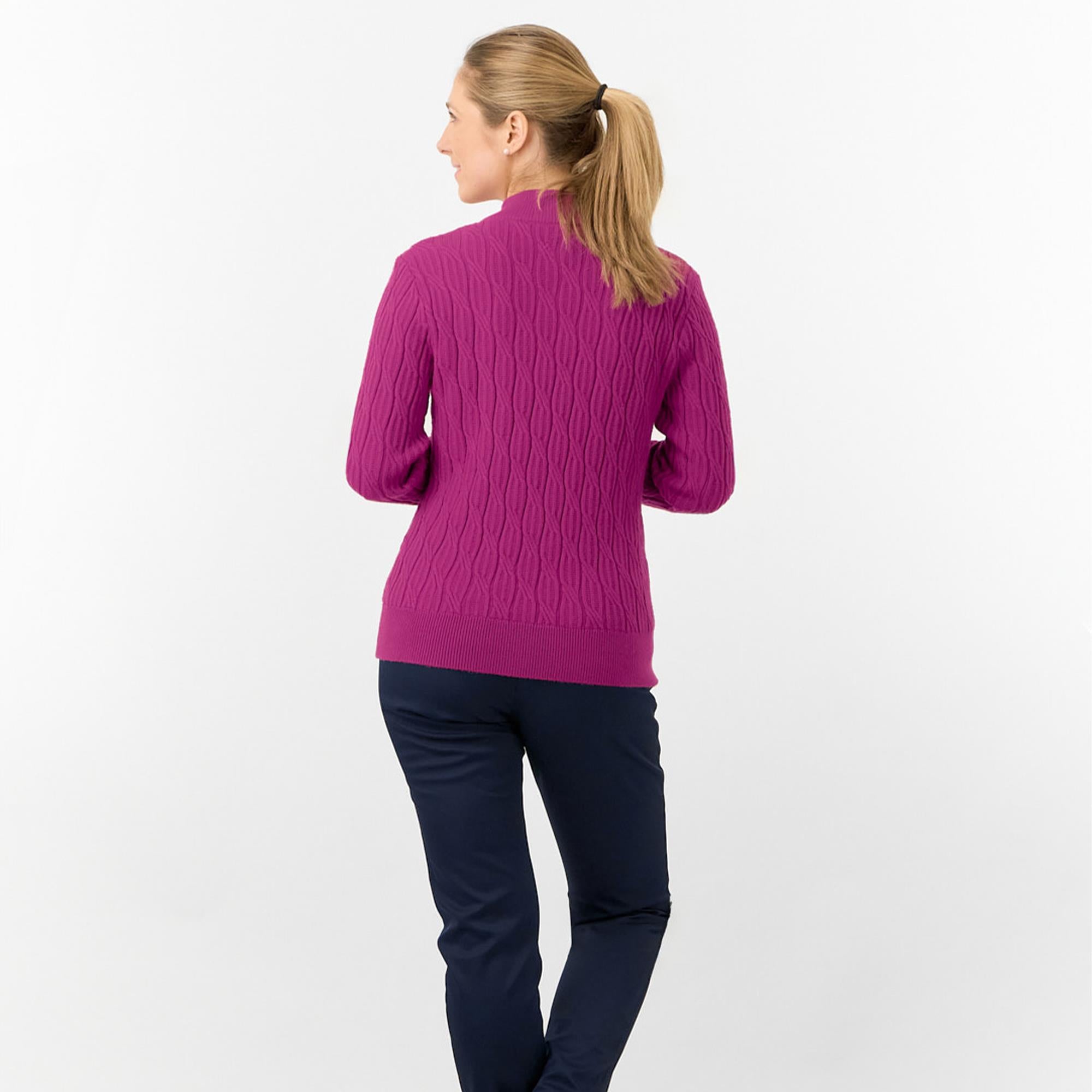 Pure Golf Sorrell Margot Knit Lined Ladies Golf Jumper Plum