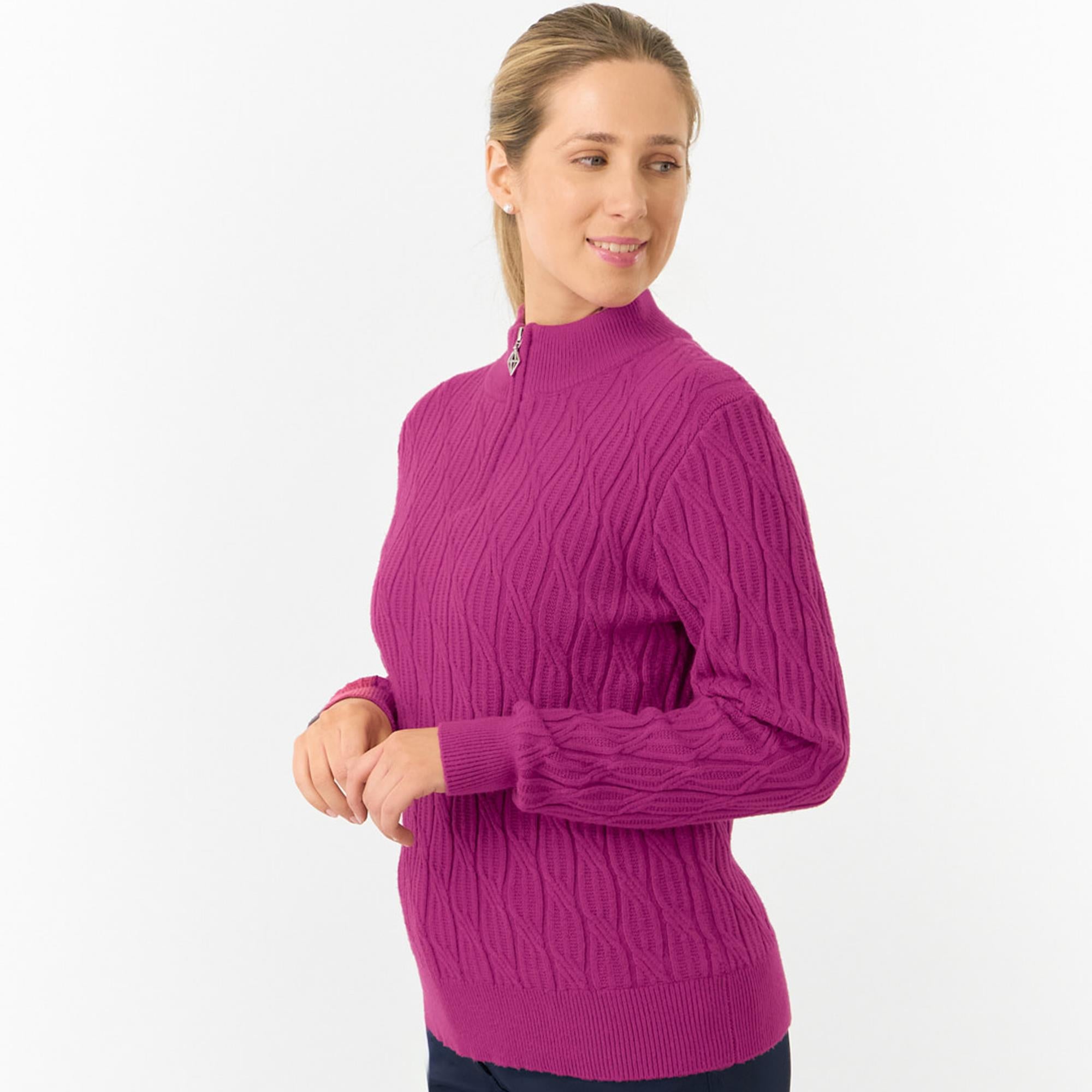 Pure Golf Sorrell Margot Knit Lined Ladies Golf Jumper Plum