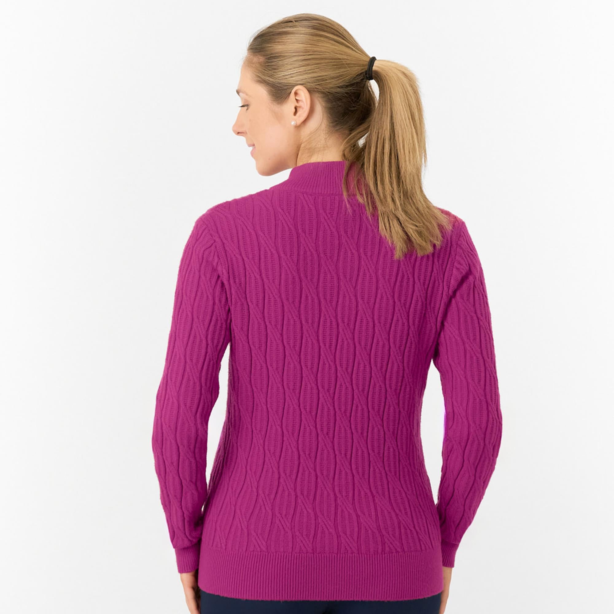 Pure Golf Sorrell Margot Knit Lined Ladies Golf Jumper Plum