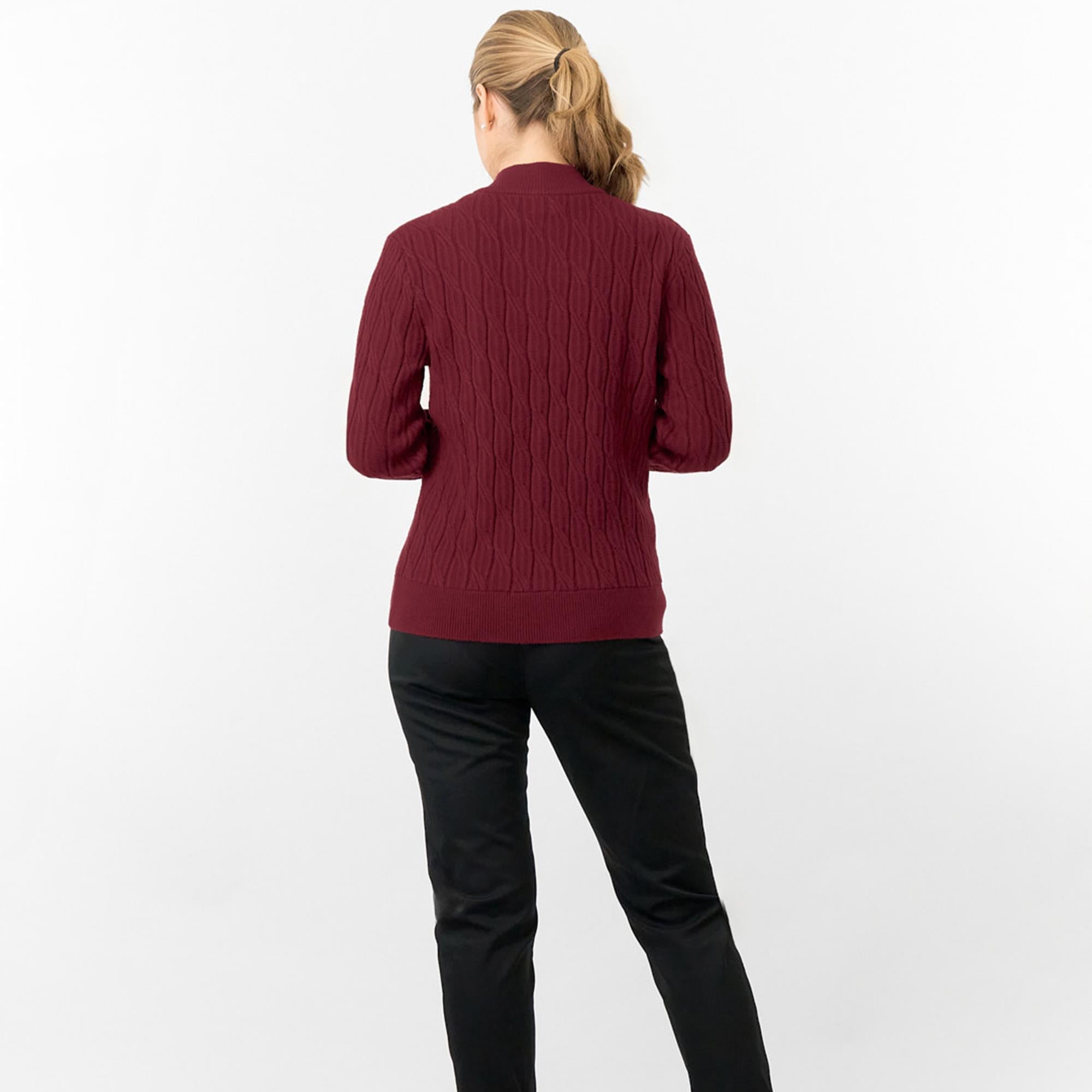 Pure Golf Sorrell Margot Knit Lined Ladies Golf Jumper Merlot