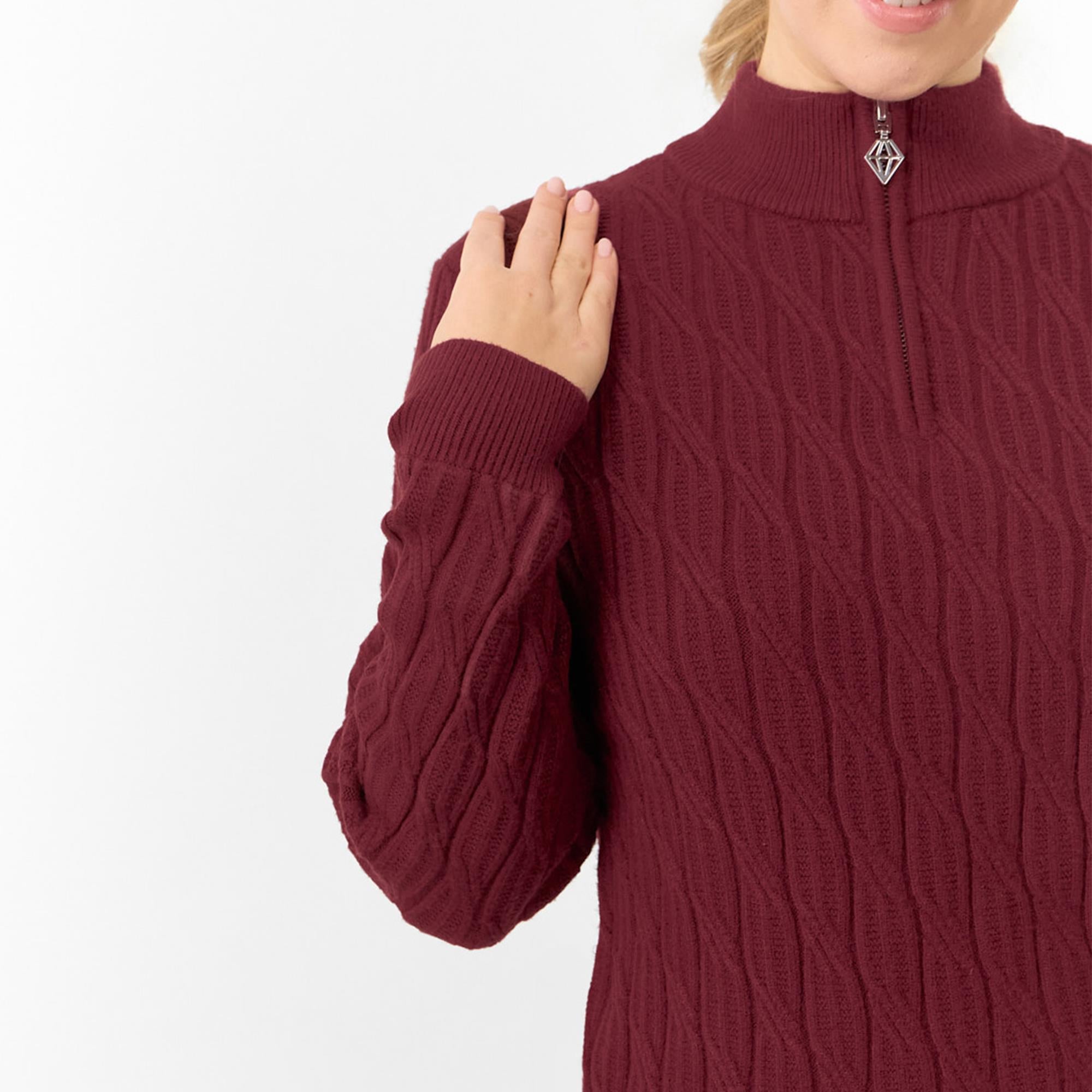 Pure Golf Sorrell Margot Knit Lined Ladies Golf Jumper Merlot