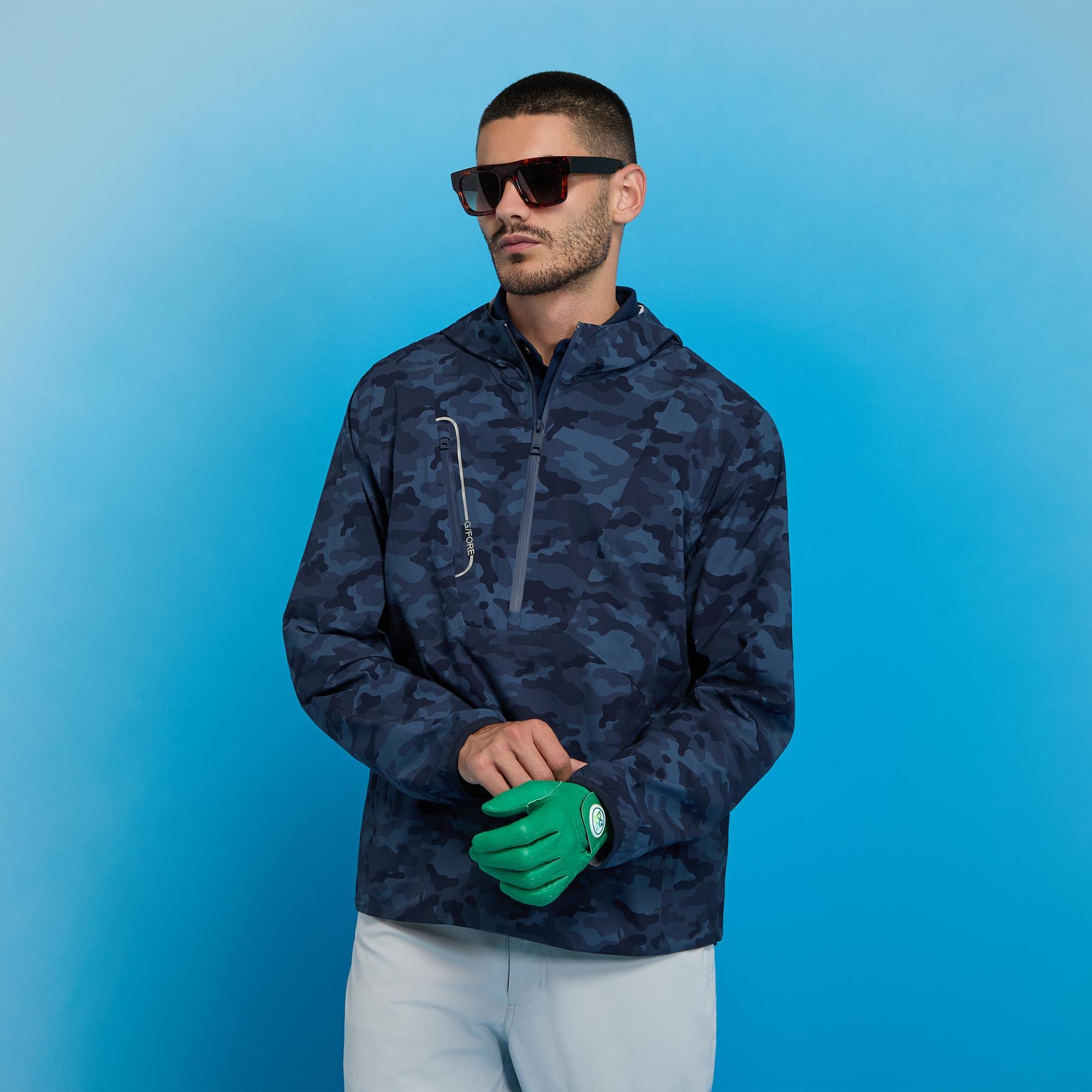 G/FORE Camo Tech Hooded Mens Golf Pullover Twilight Camo