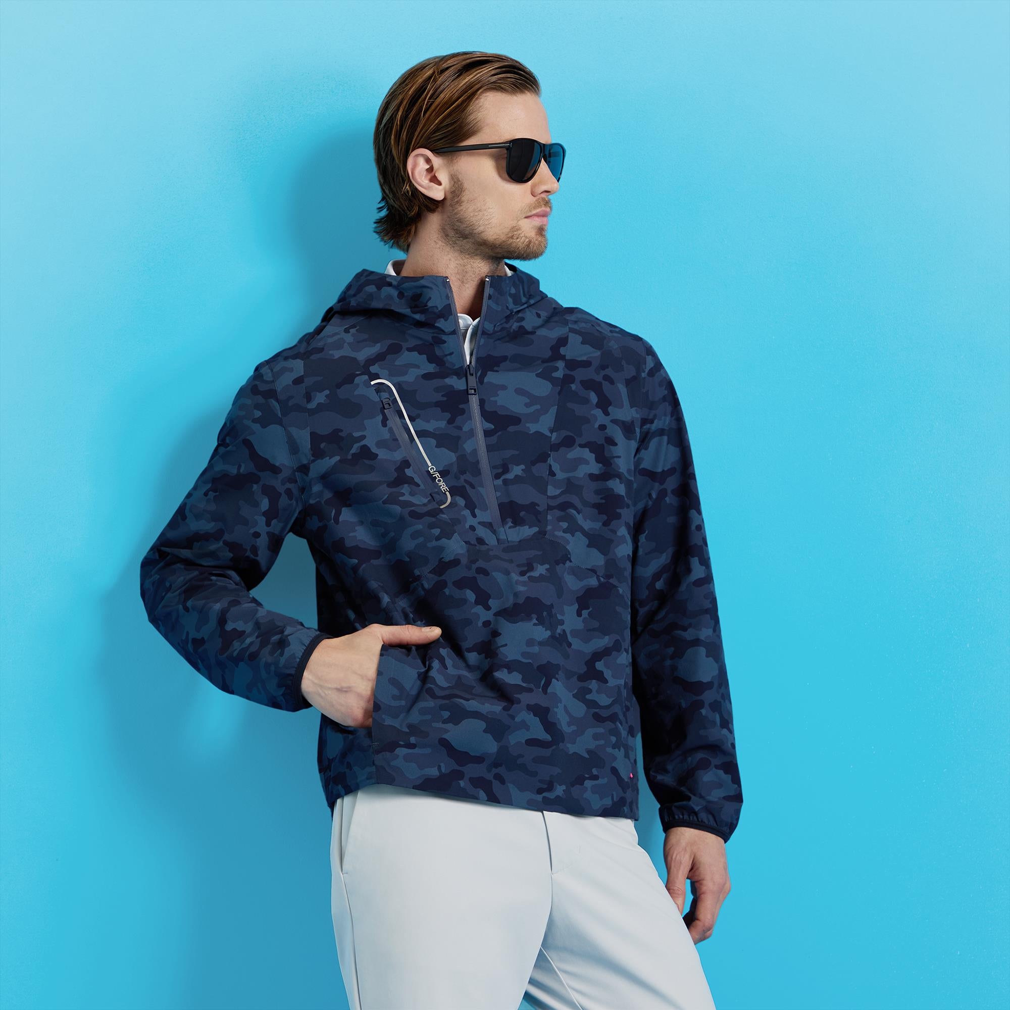 G/FORE Camo Tech Hooded Mens Golf Pullover Twilight Camo