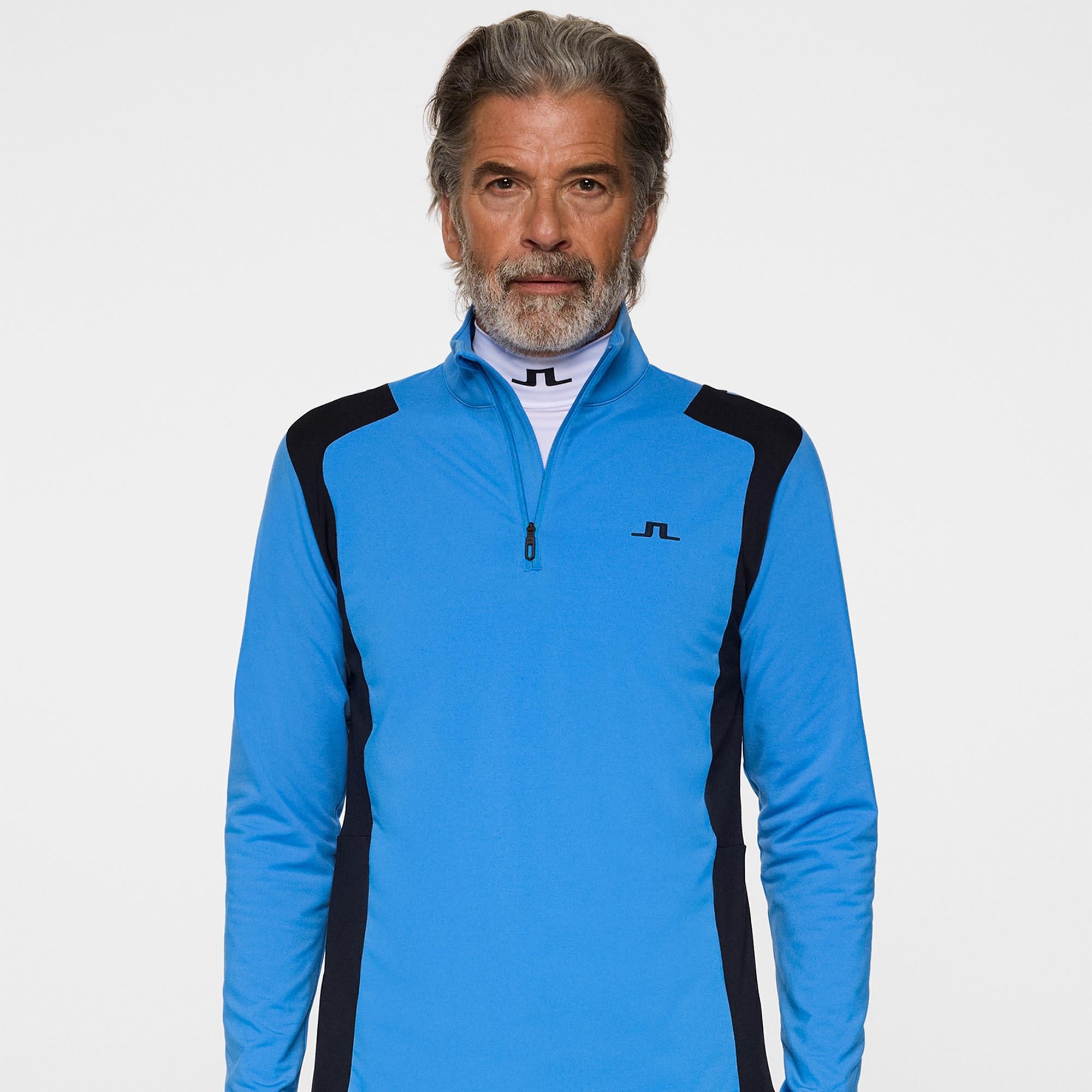 J Lindeberg Lukas Quarter Zip Mens Golf Mid Layer Sonic Blue