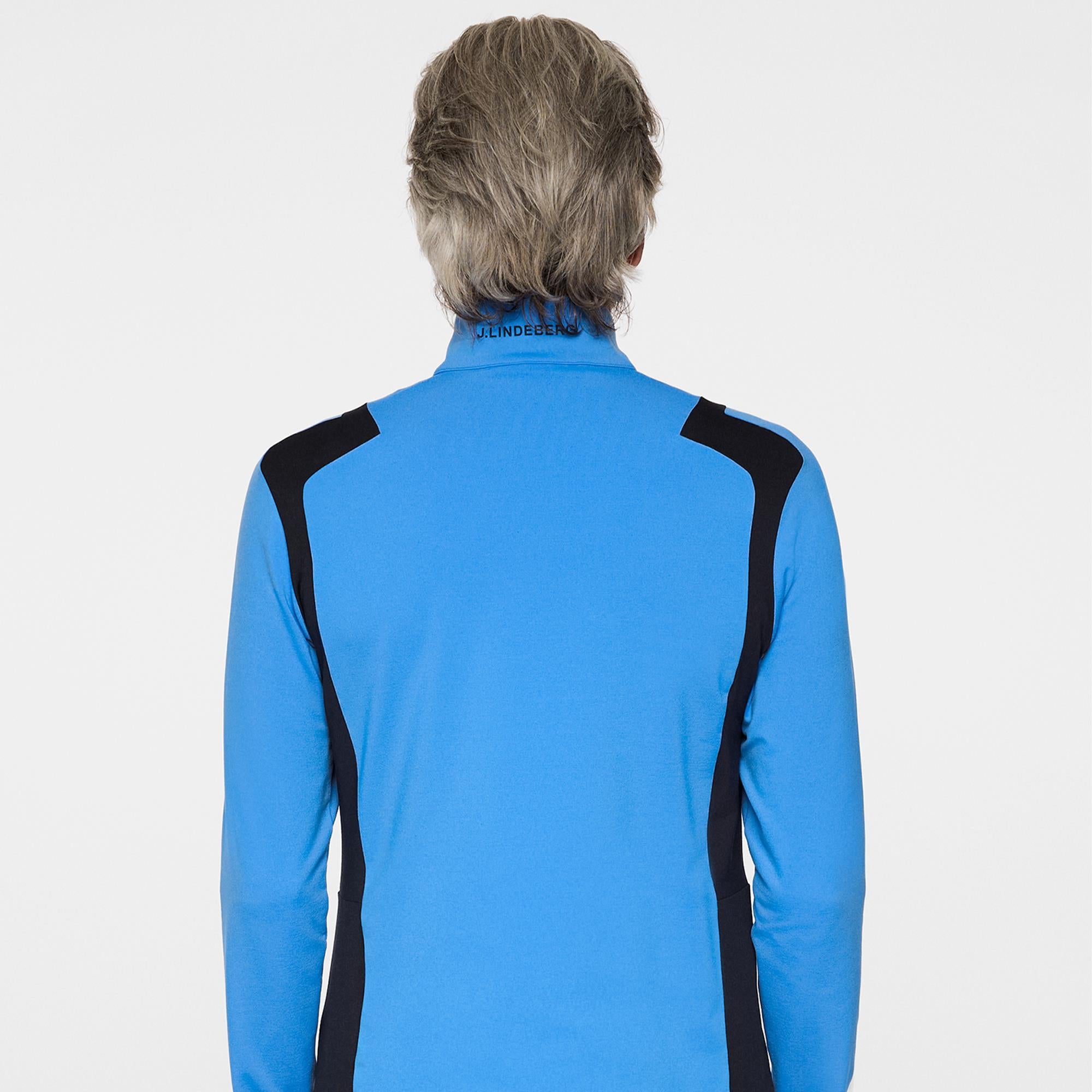 J Lindeberg Lukas Quarter Zip Mens Golf Mid Layer Sonic Blue