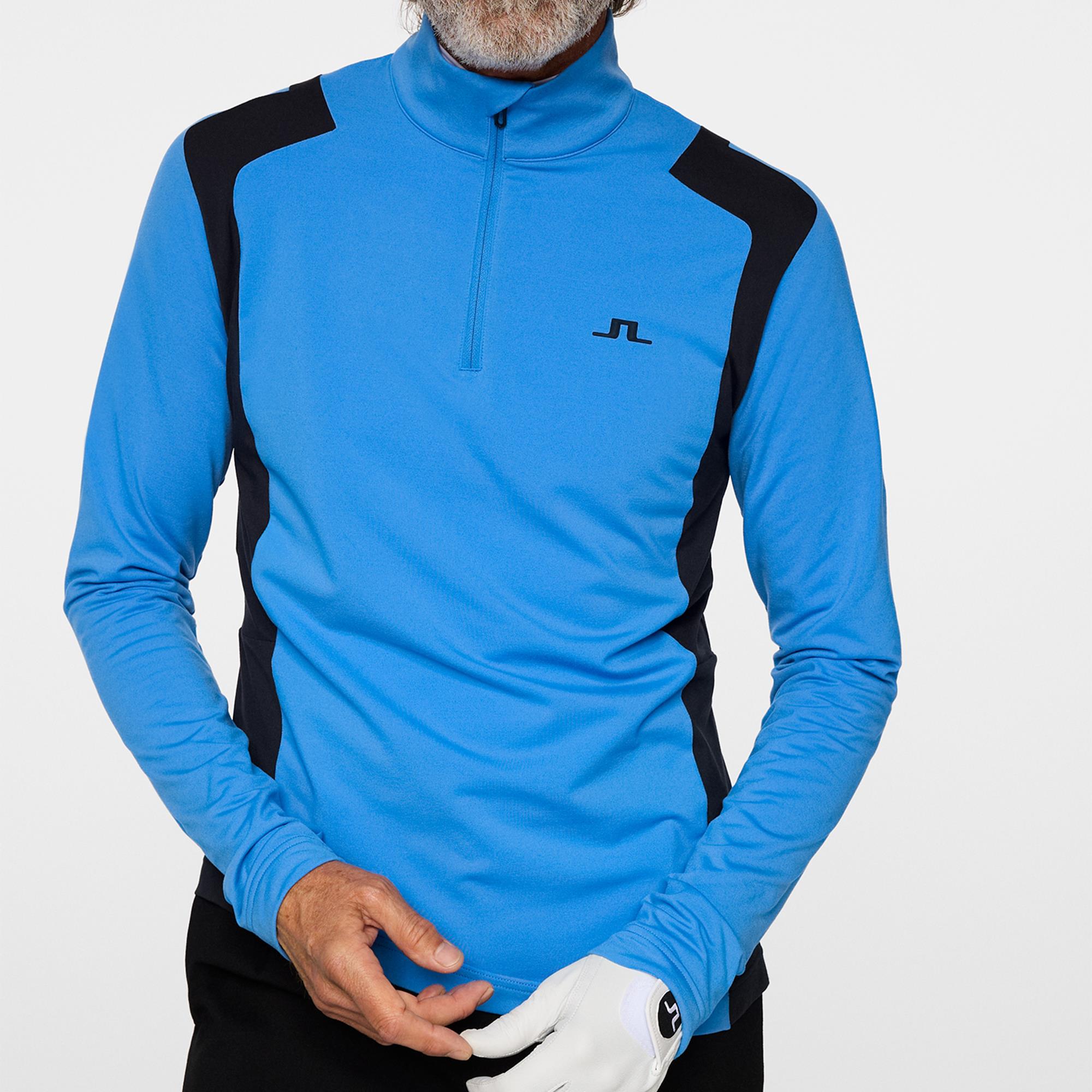 J Lindeberg Lukas Quarter Zip Mens Golf Mid Layer Sonic Blue