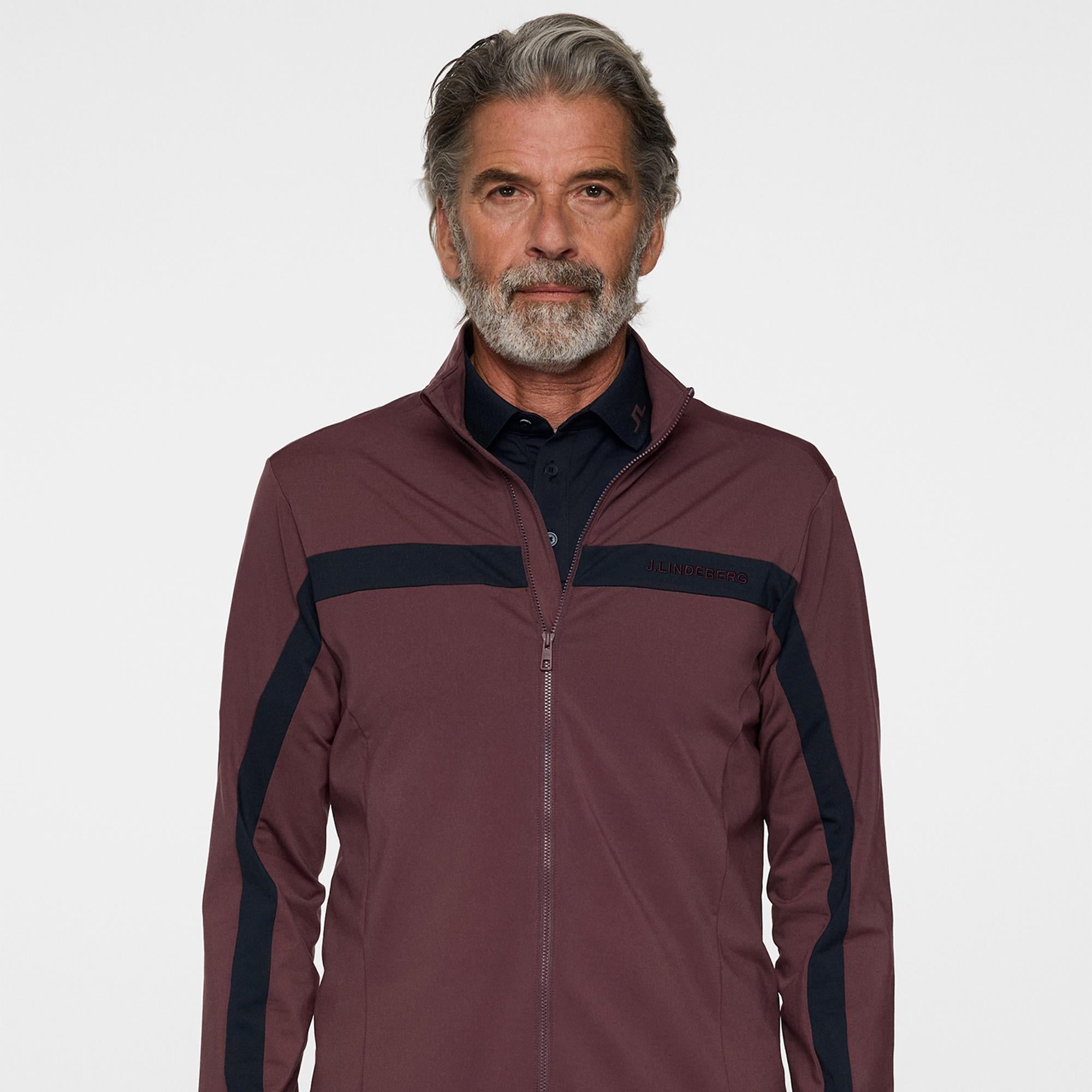 J Lindeberg Jarvis Mens Golf Mid Layer Huckleberry