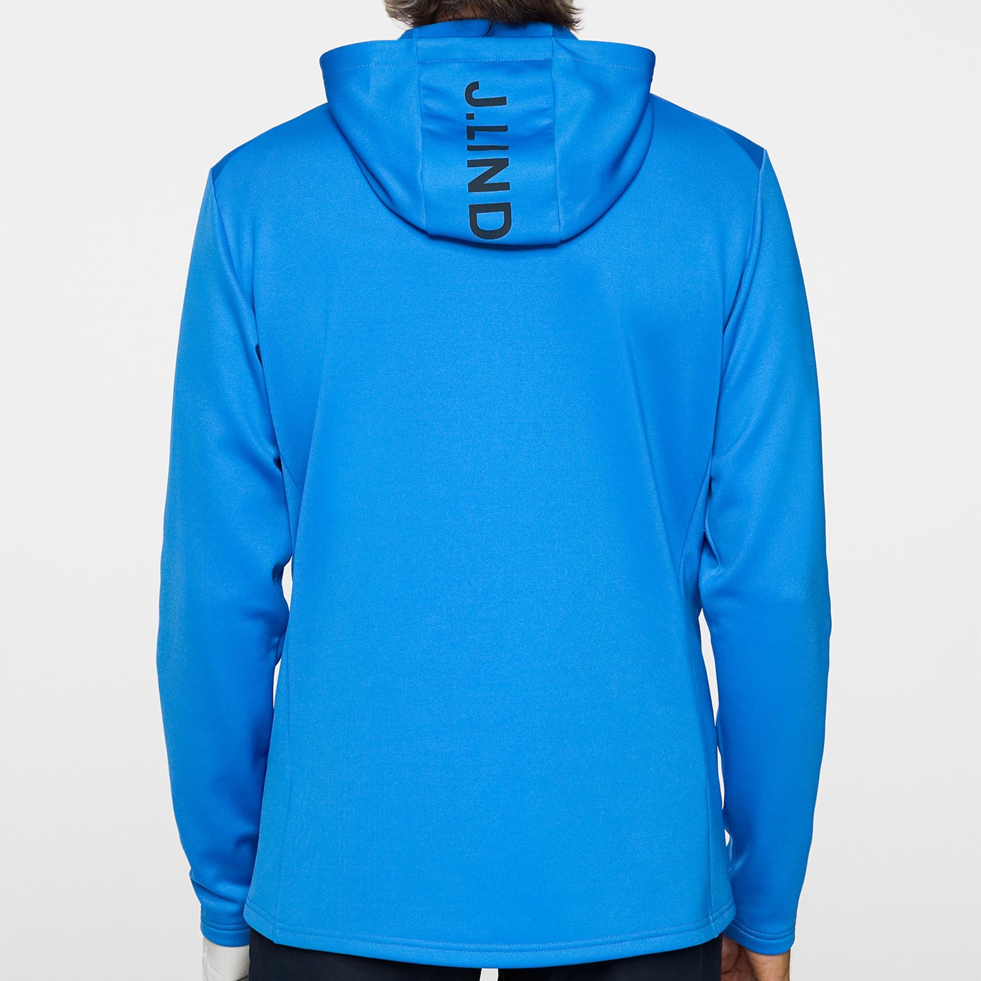 J Lindeberg Aerial Full Zip Mens Golf Hoodie Sonic Blue