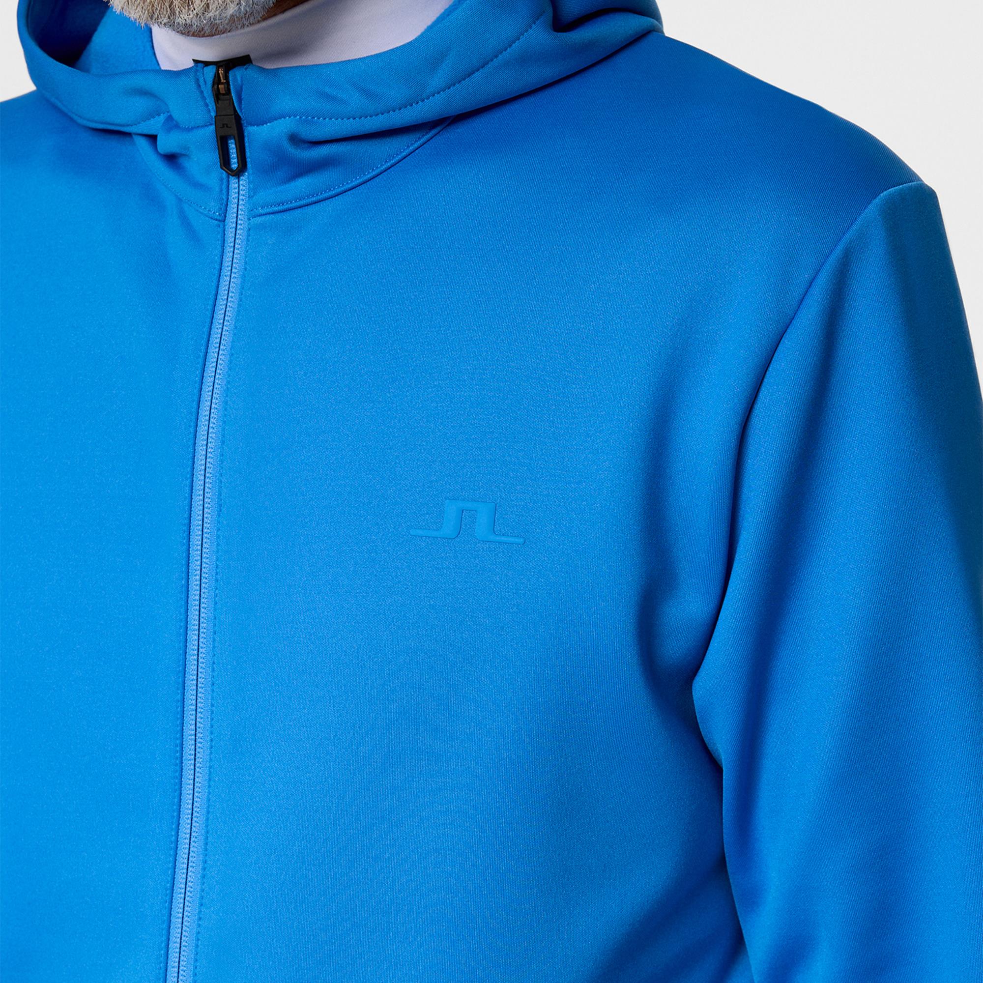 J Lindeberg Aerial Full Zip Mens Golf Hoodie Sonic Blue