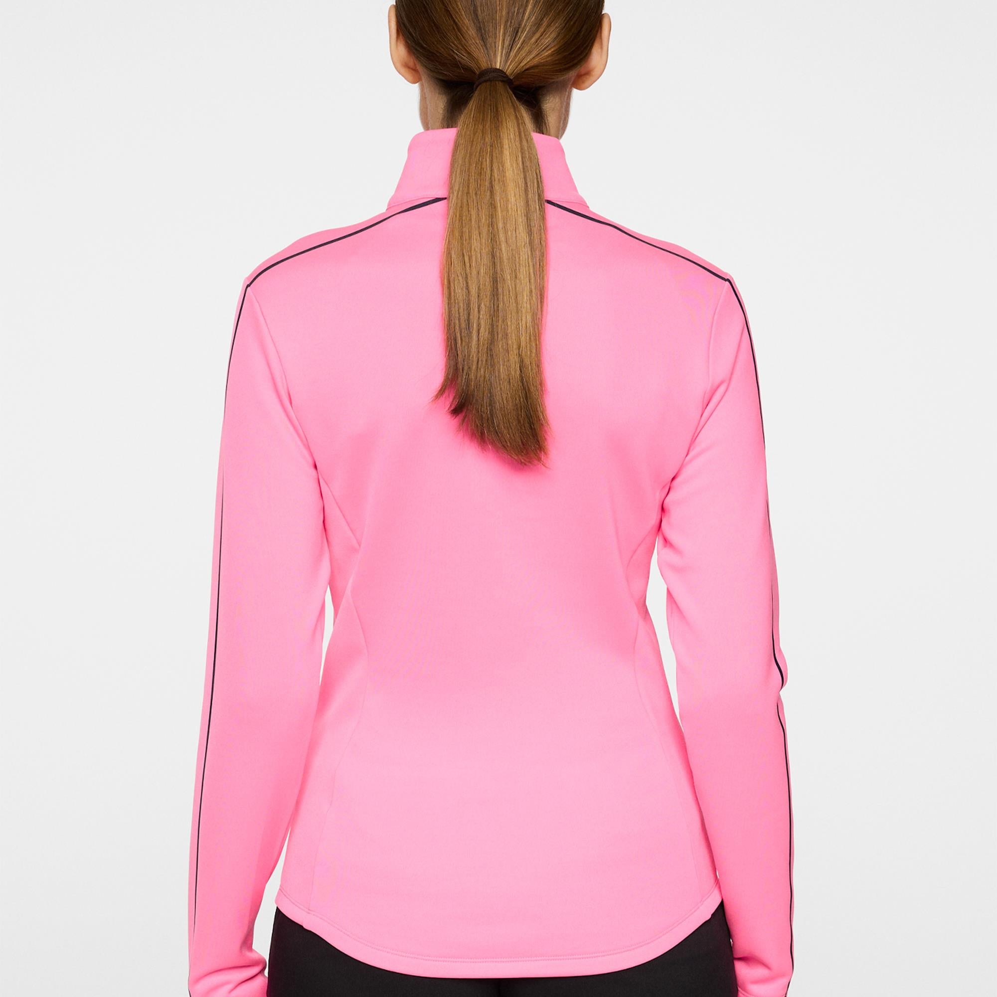 J Lindeberg Nefe Quarter Zip Ladies Golf Mid Layer Eosine Pink