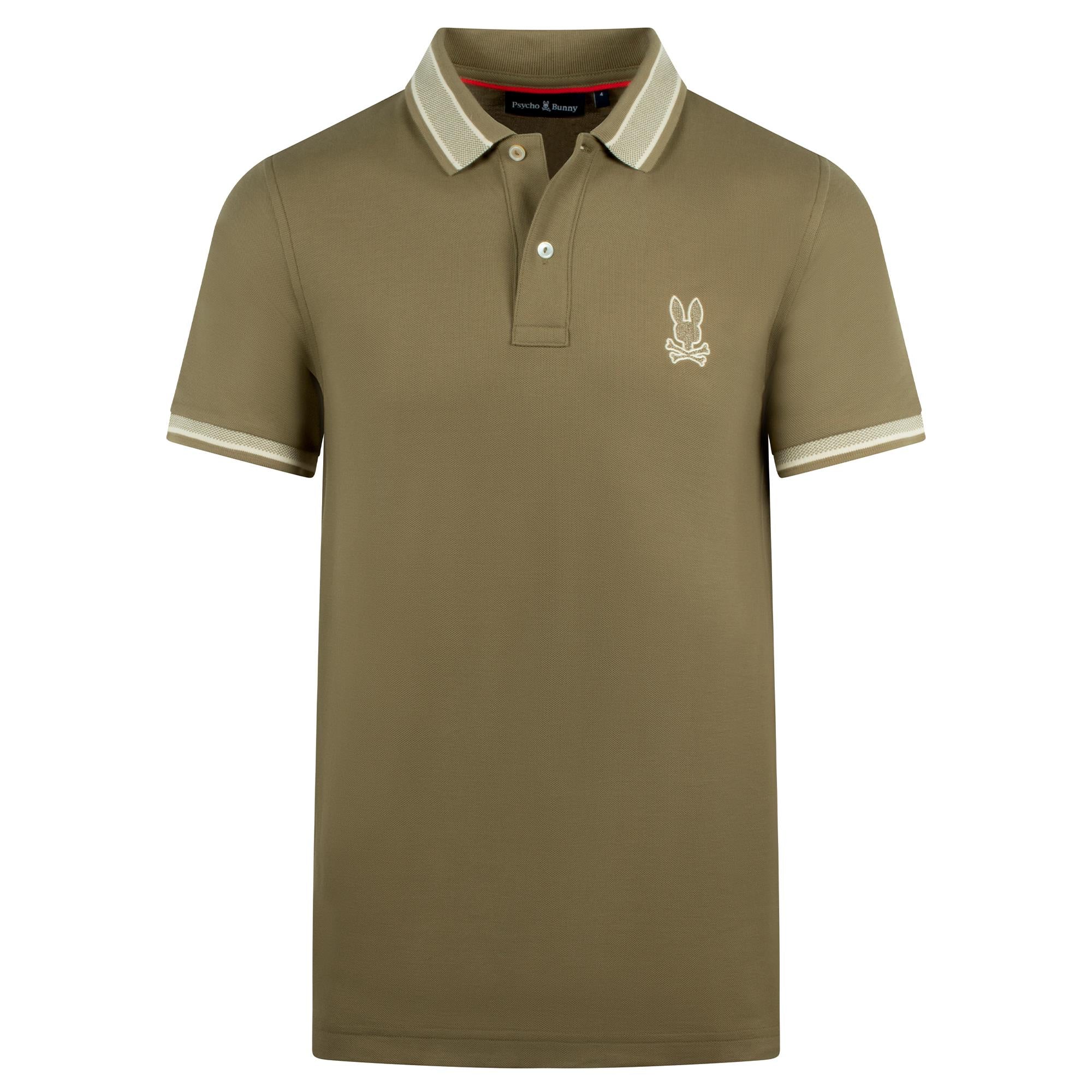 Psycho Bunny Harlow Pique Mens Polo Shirt Dusky Green