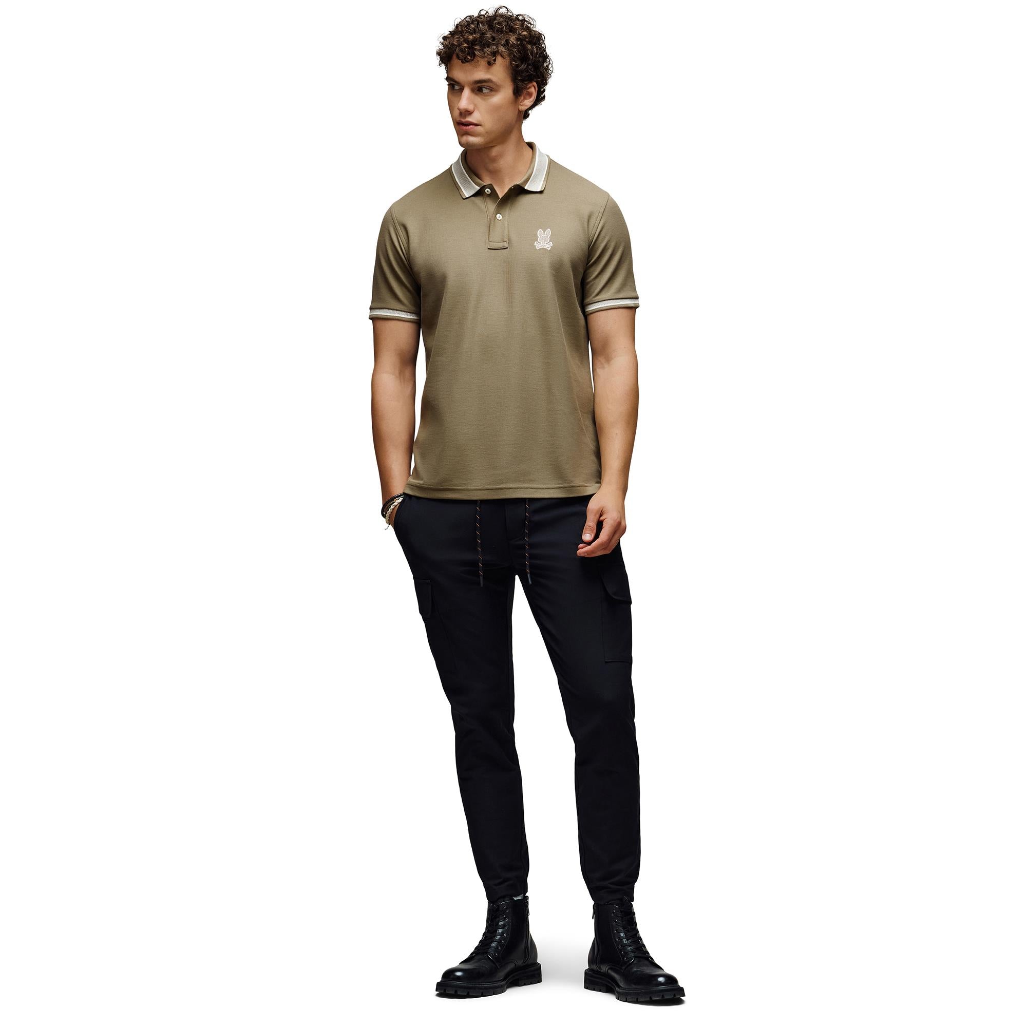 Psycho Bunny Harlow Pique Mens Polo Shirt Dusky Green