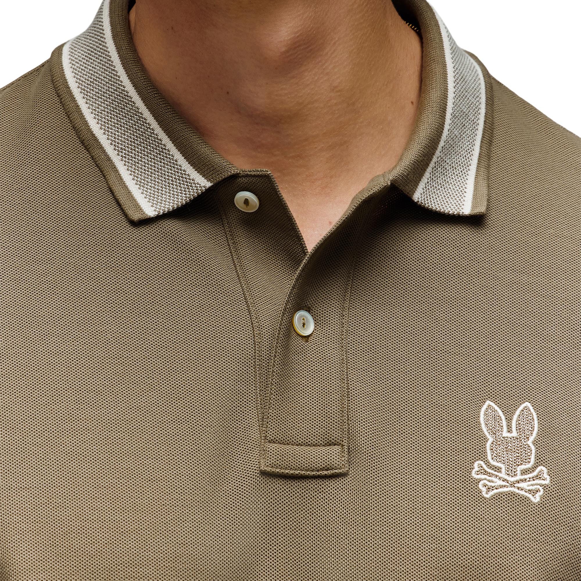 Psycho Bunny Harlow Pique Mens Polo Shirt Dusky Green