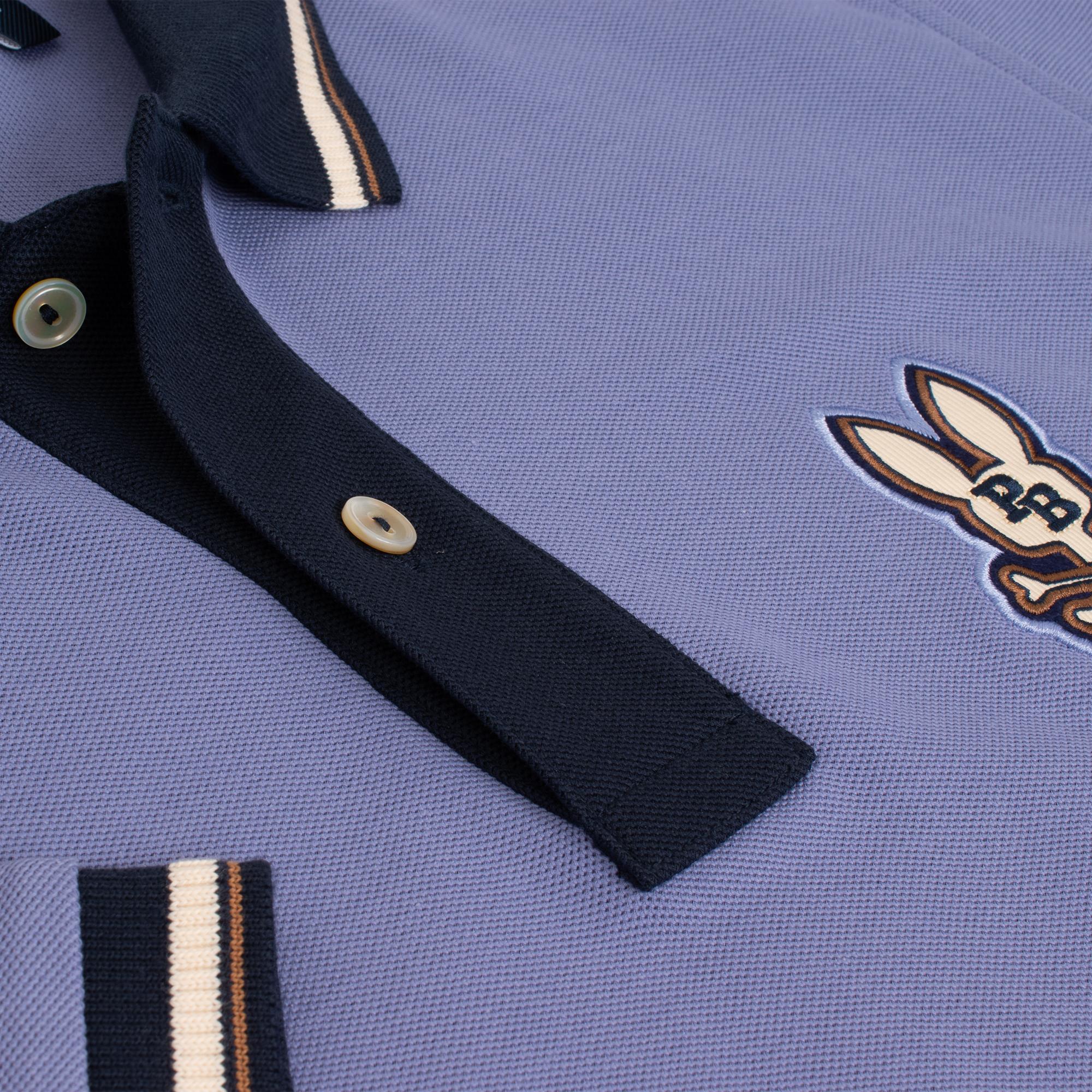 Psycho Bunny Wade Pique Mens Polo Shirt Blue Ice