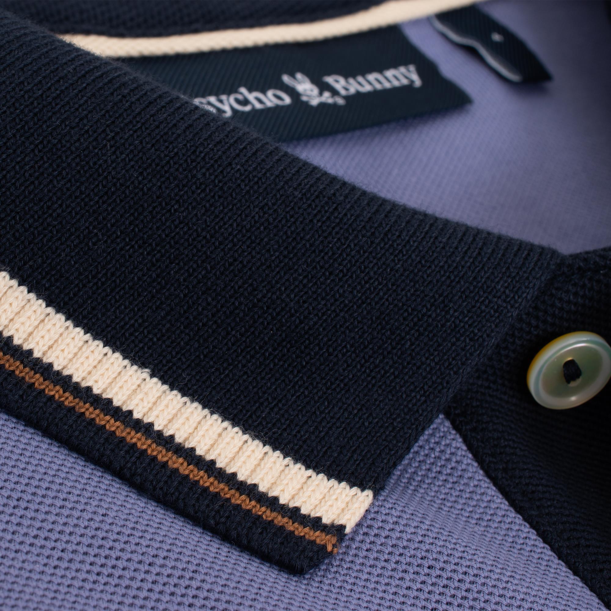 Psycho Bunny Wade Pique Mens Polo Shirt Blue Ice