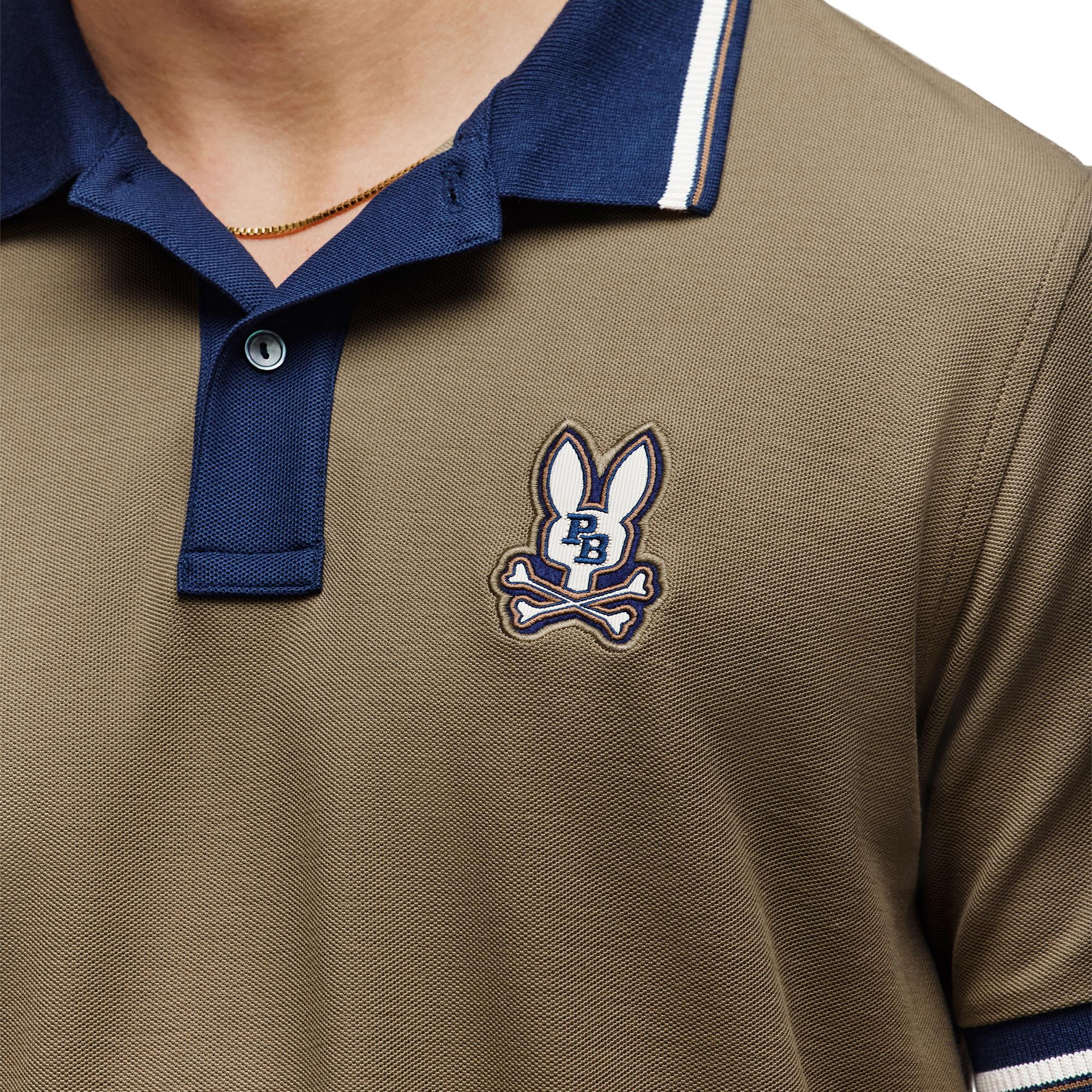 Psycho Bunny Wade Pique Mens Polo Shirt Dusky Green