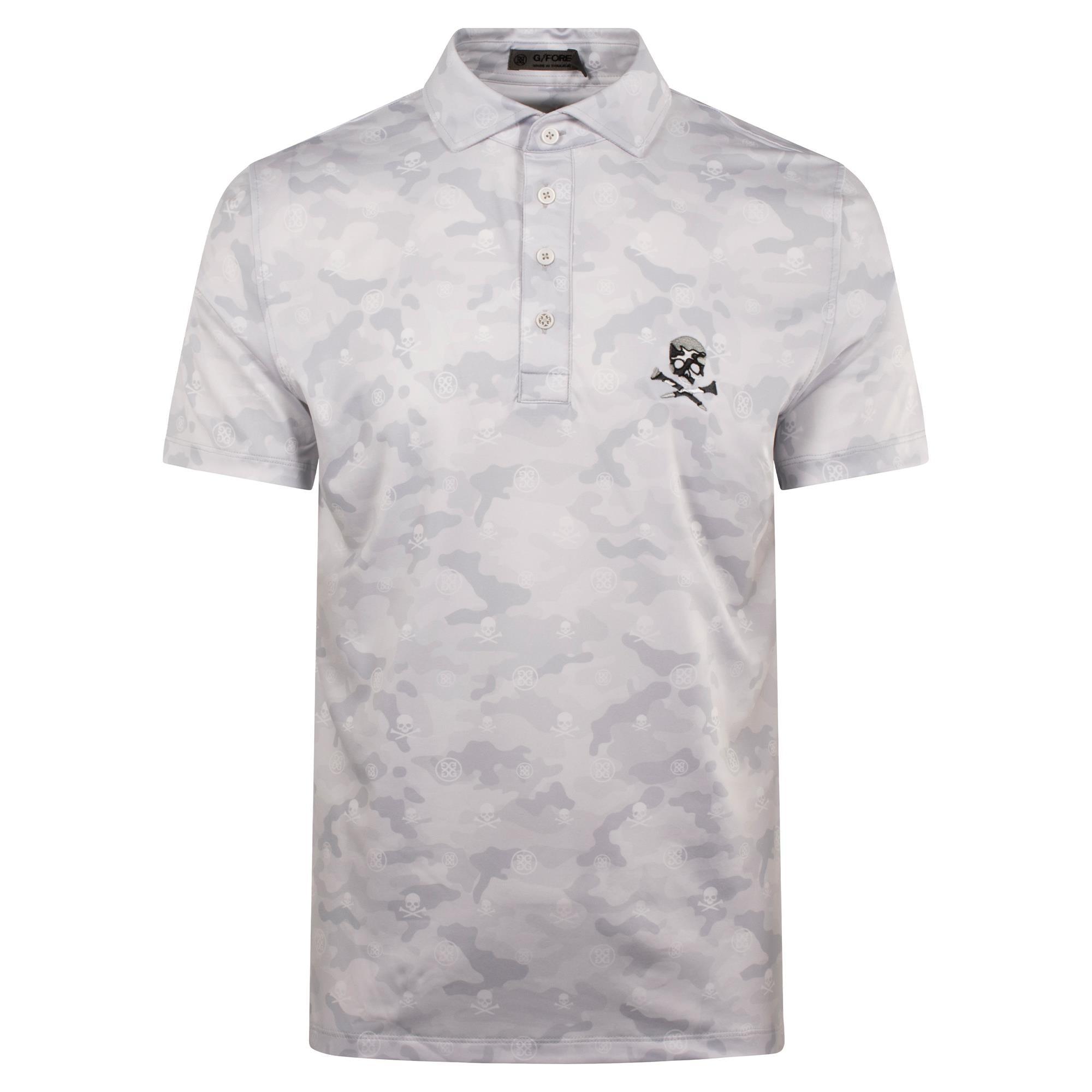 G/FORE Icon Camo Tech Jersey Mens Golf Polo Snow
