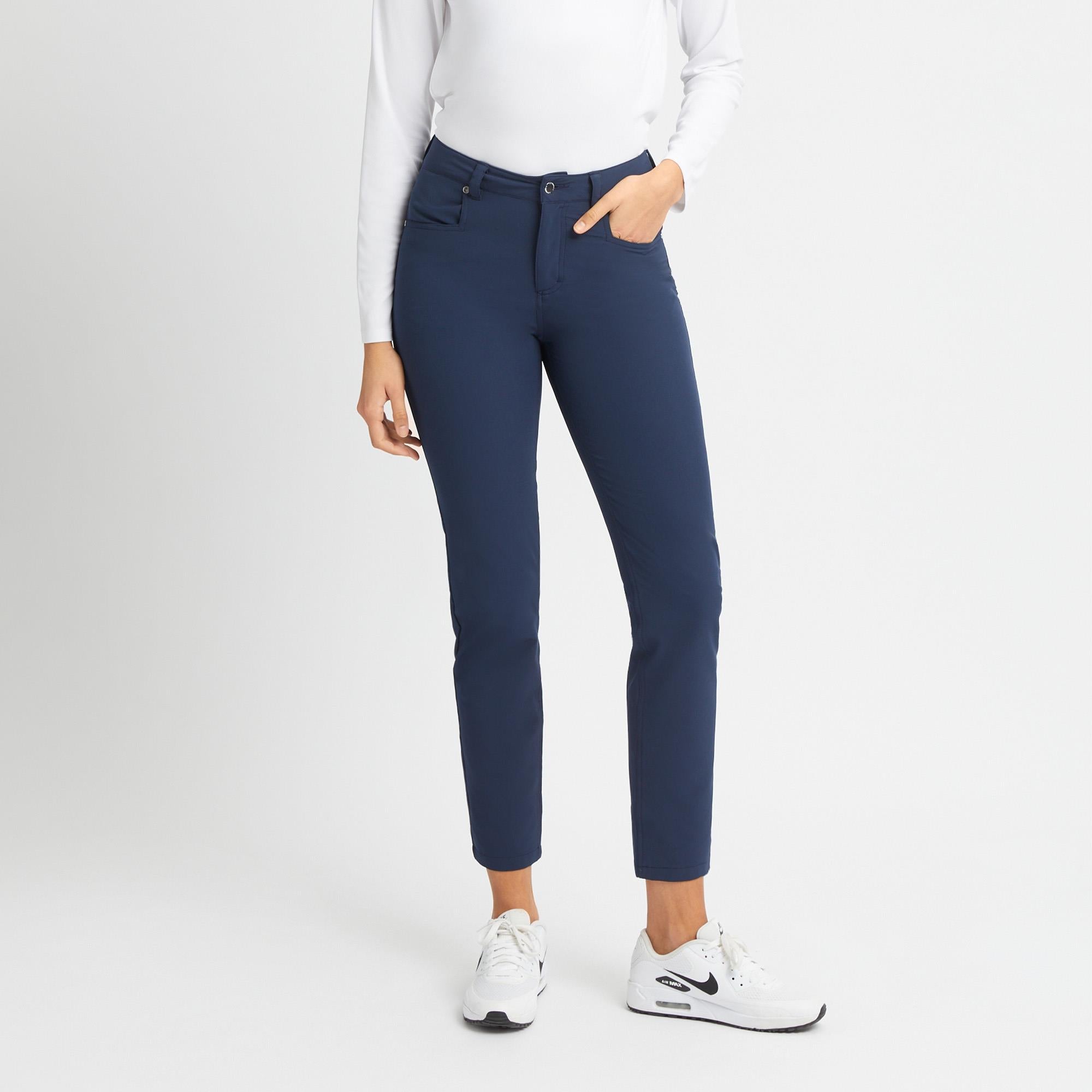 Rohnisch Chie Brushed Ladies Winter Golf Trousers Navy 32 Inch