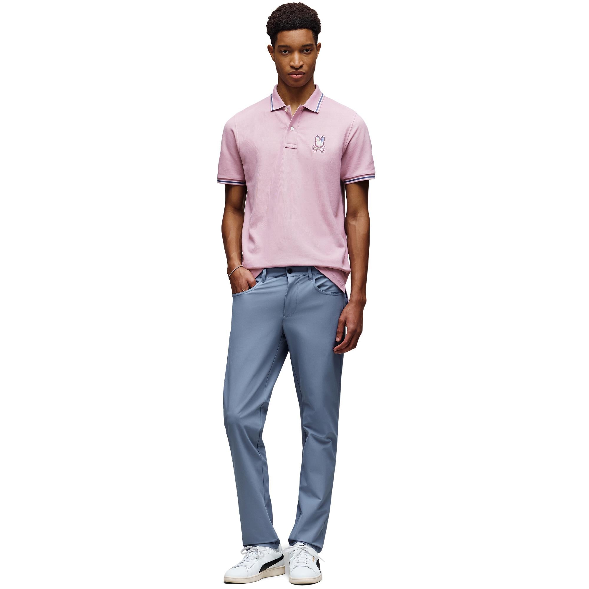 Psycho Bunny Dante Pique Mens Polo Shirt Mauve Shadows