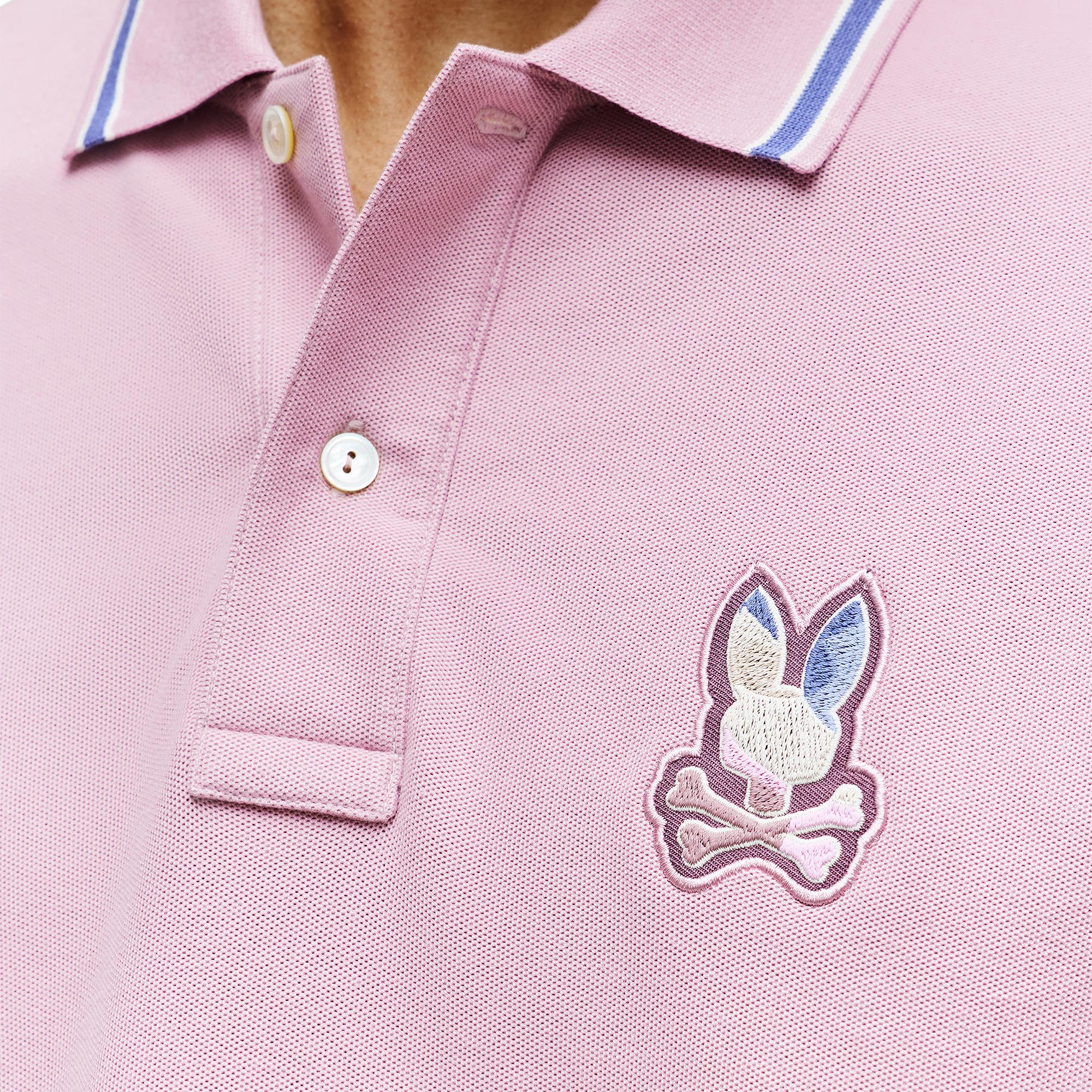 Psycho Bunny Dante Pique Mens Polo Shirt Mauve Shadows