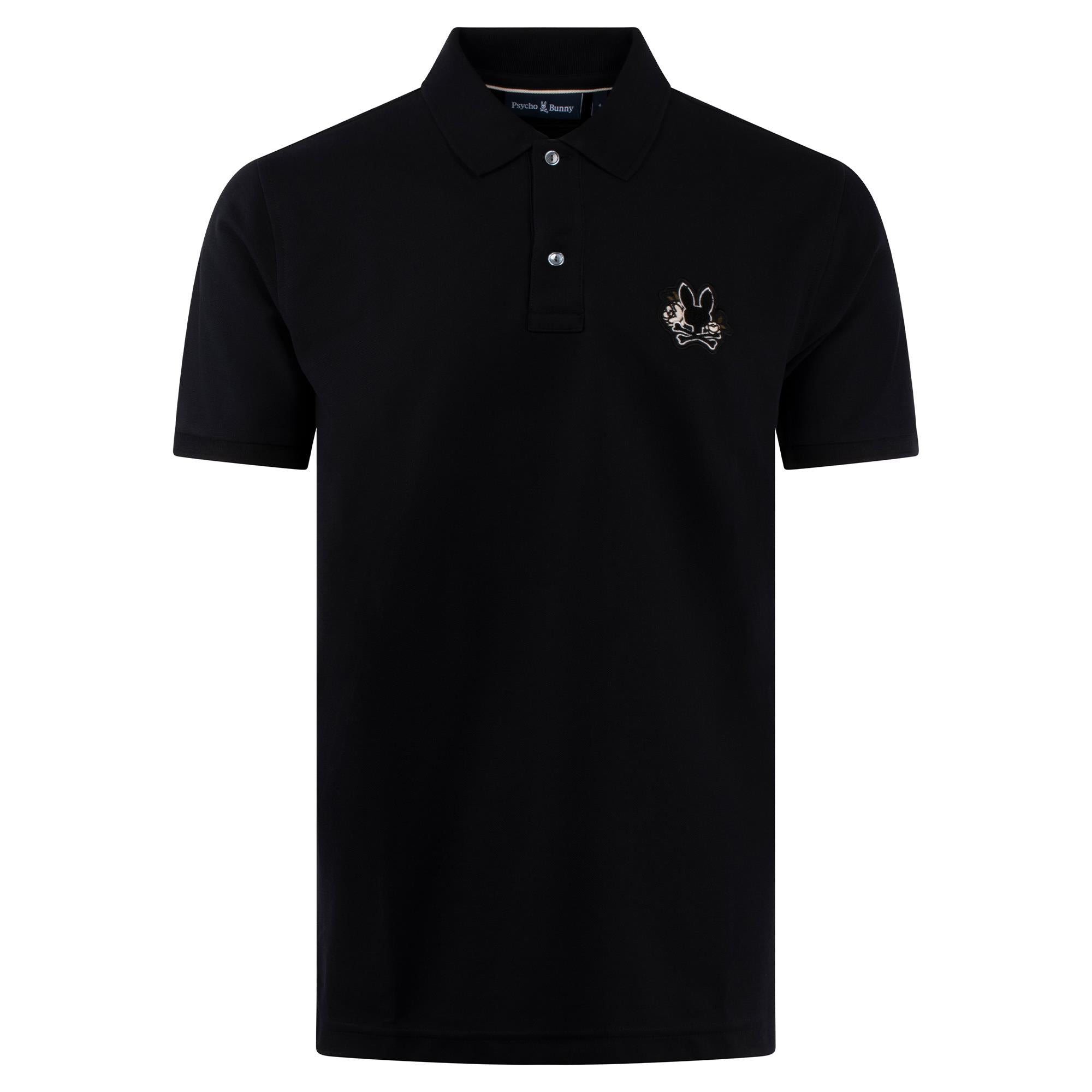 Psycho Bunny Auguste Pique Mens Polo Shirt Black