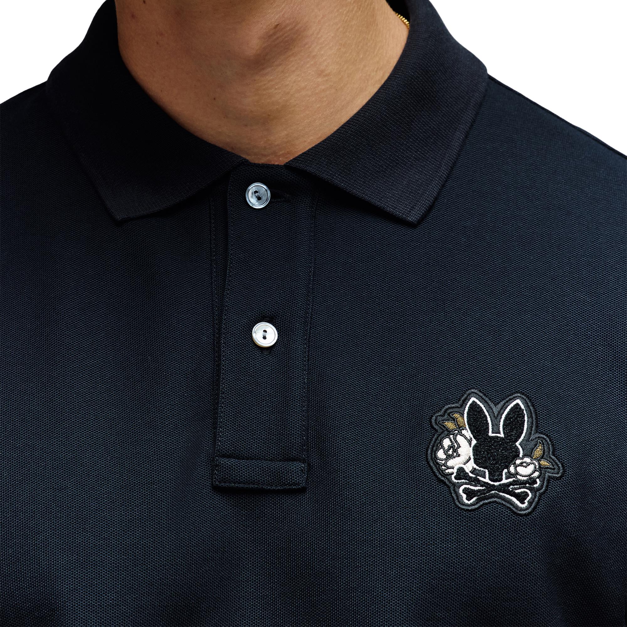 Psycho Bunny Auguste Pique Mens Polo Shirt Black