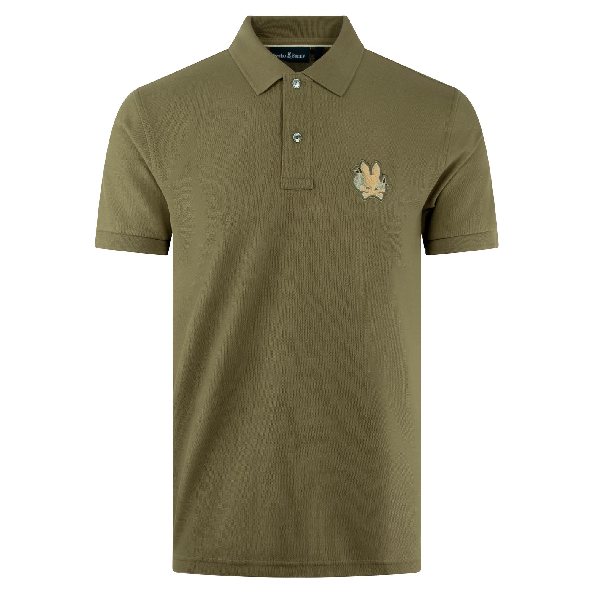 Psycho Bunny Auguste Pique Mens Polo Shirt Dusky Green