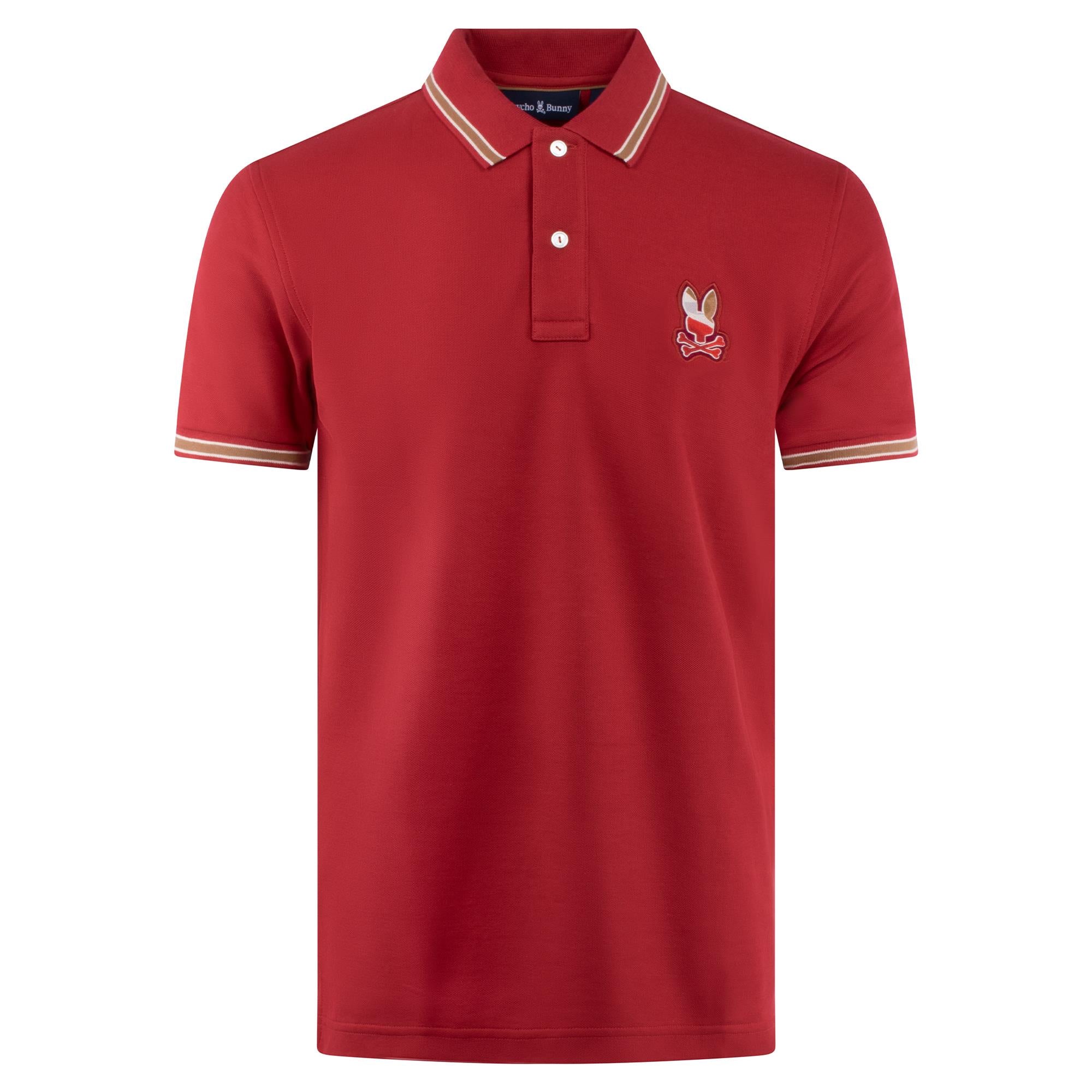 Psycho Bunny Dante Pique Mens Polo Shirt Garnet