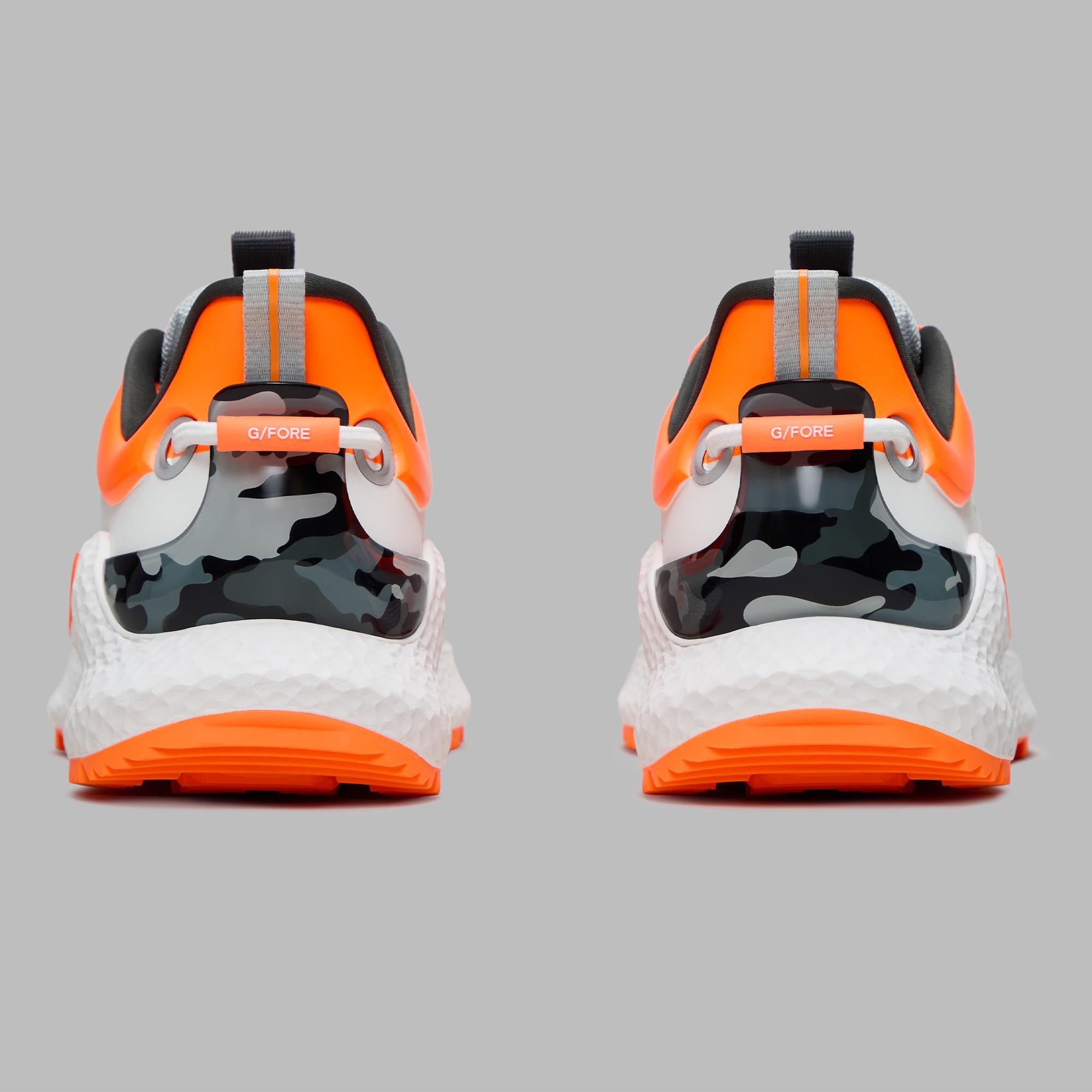 G/FORE G/LOCK Camo Accent MG4+O2 Mens Golf Shoes Charcoal/Shocking Orange