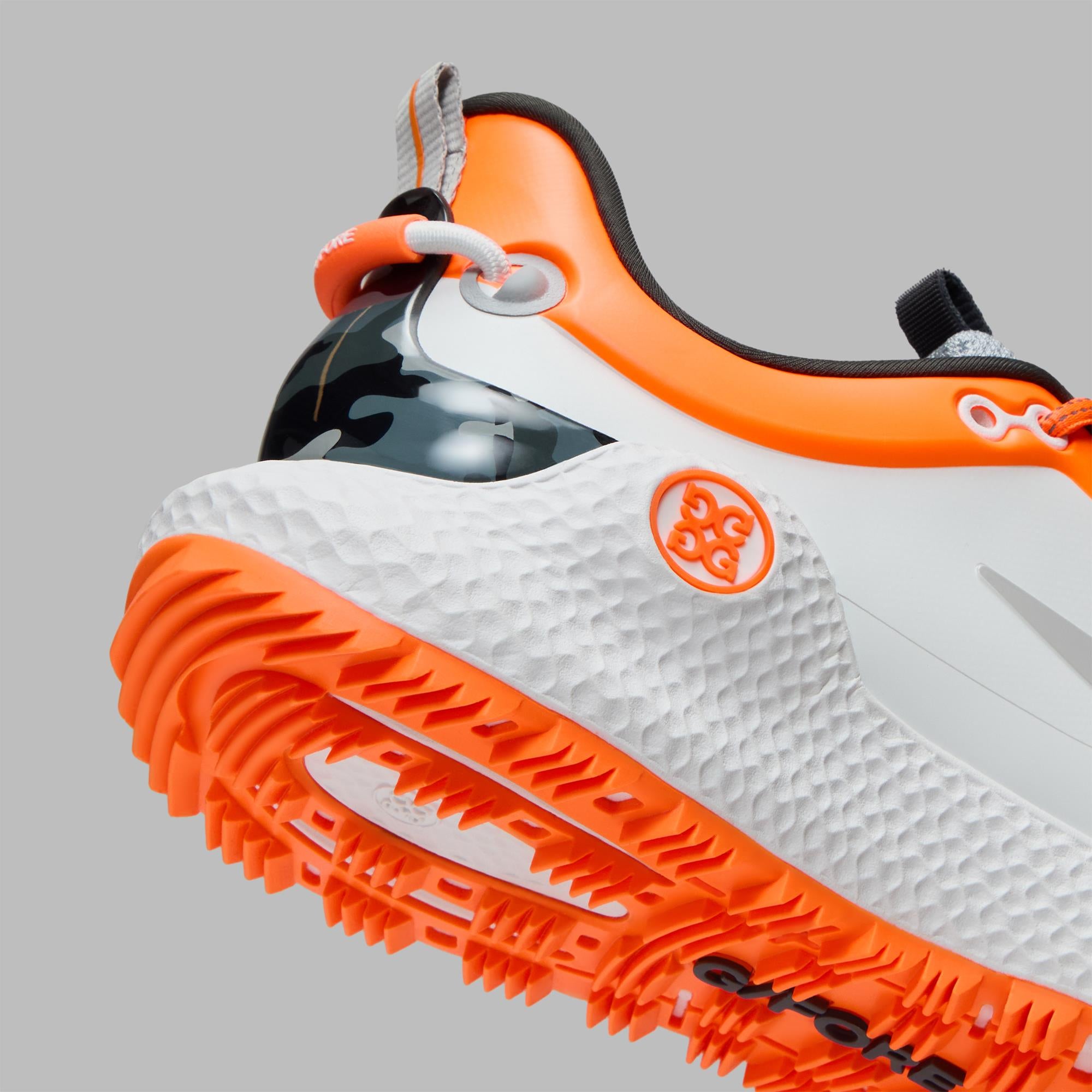 G/FORE G/LOCK Camo Accent MG4+O2 Mens Golf Shoes Charcoal/Shocking Orange