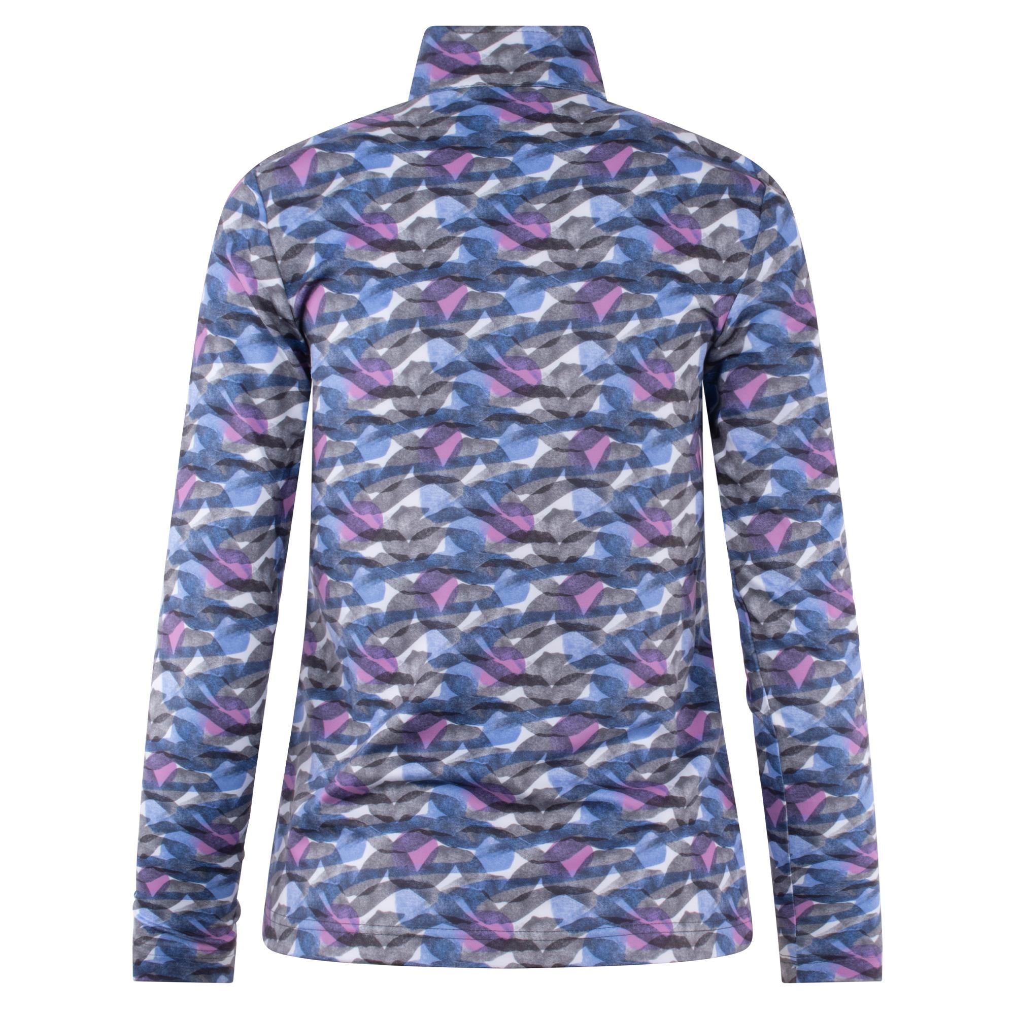 Daily Sports Print Peached Ladies Long Sleeve Polo Shirt Interwined