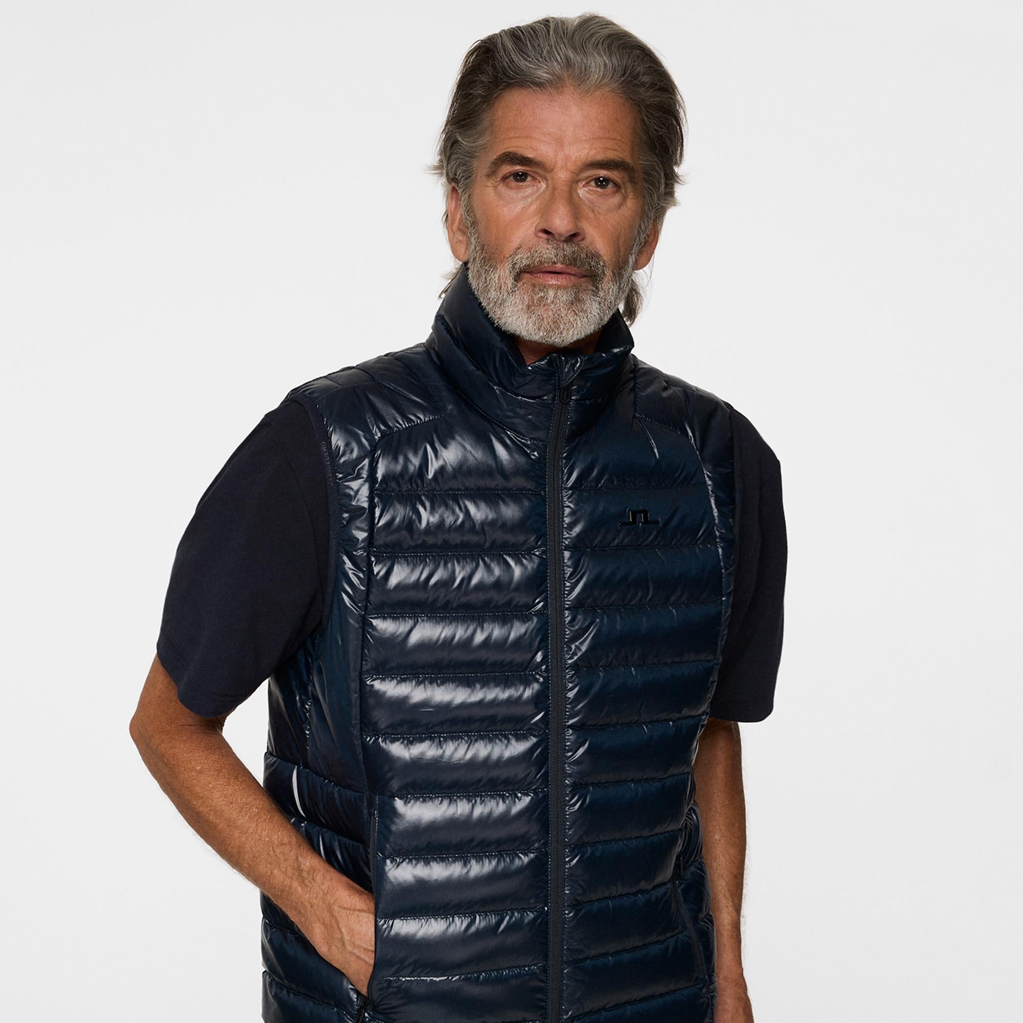J Lindeberg Oden Light Down Mens Vest Navy