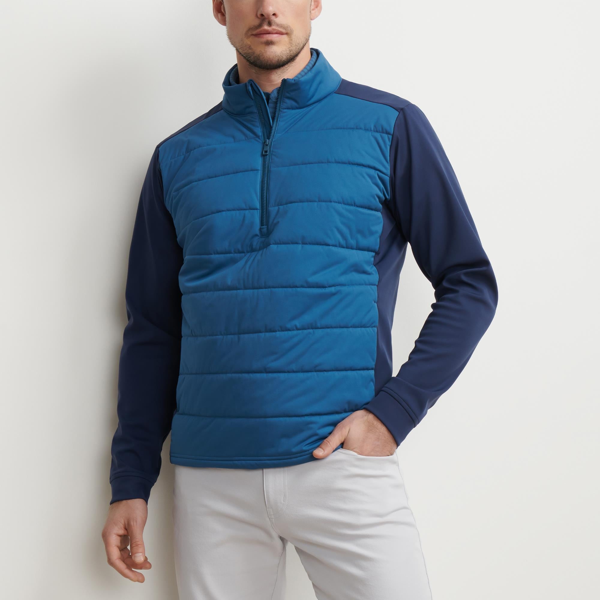 Peter Millar Weld Half Zip Hybrid Mens Golf Jacket Navy/Blue Haze