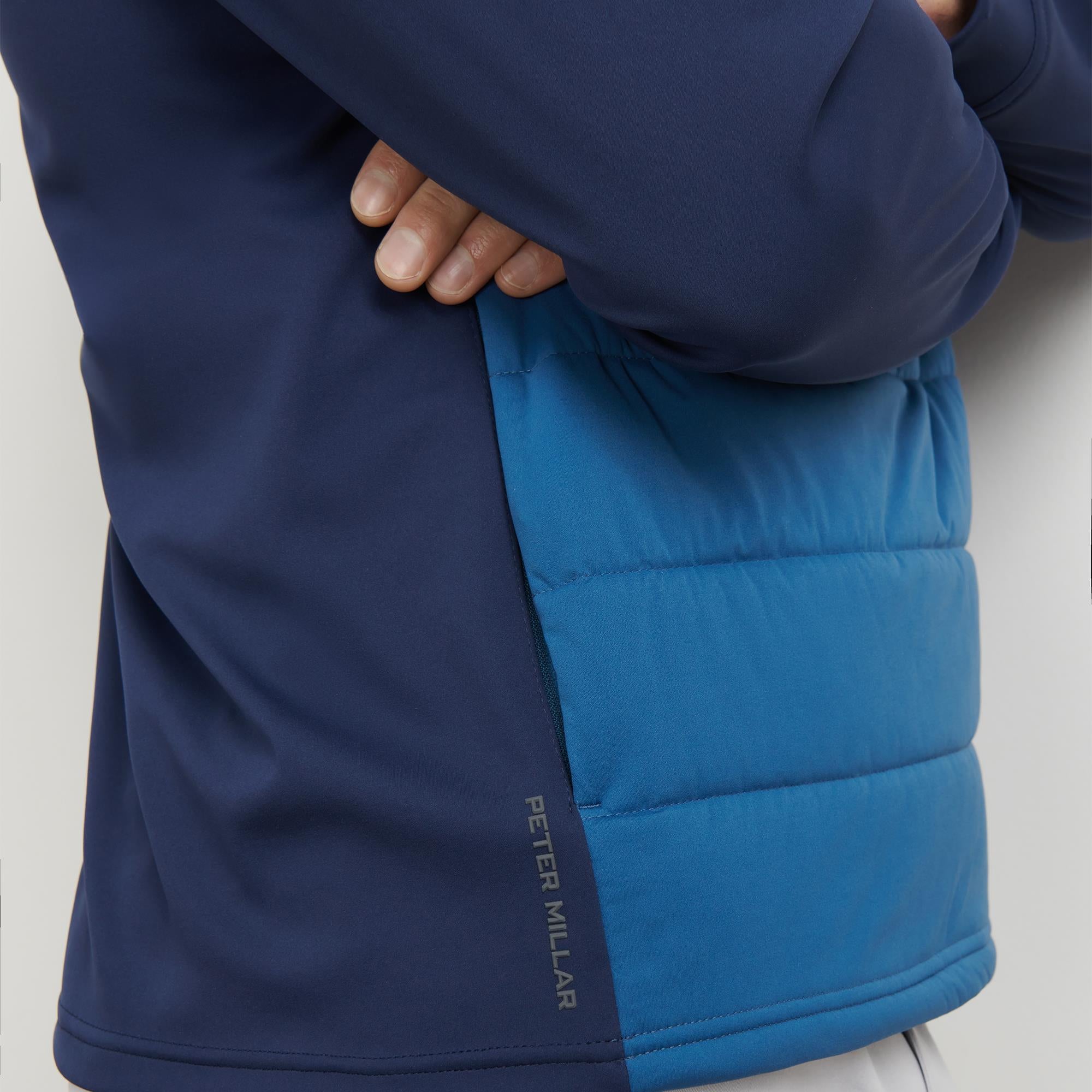 Peter Millar Weld Half Zip Hybrid Mens Golf Jacket Navy/Blue Haze