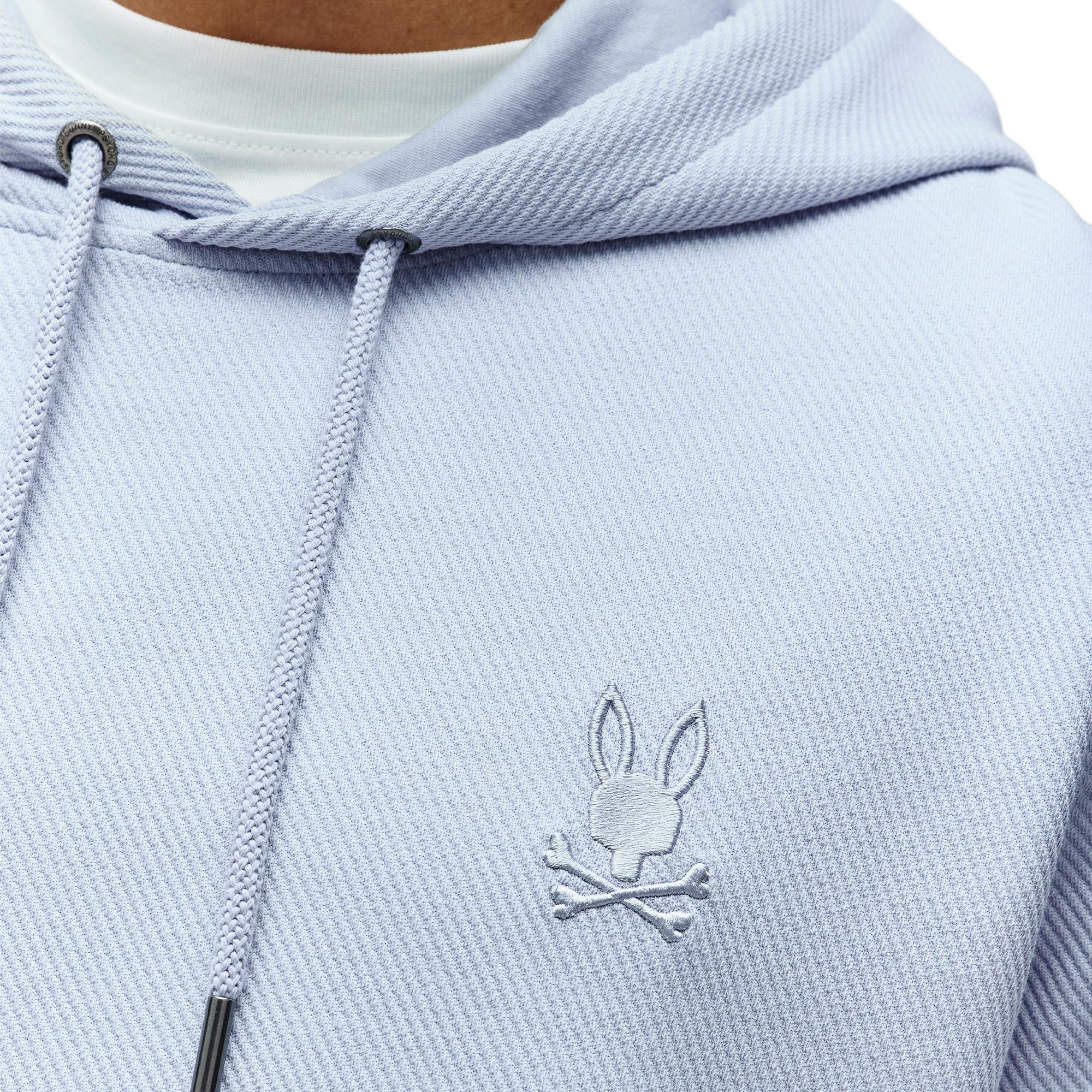 Psycho Bunny Kai Twill Texture Mens Hoodie Zen Blue