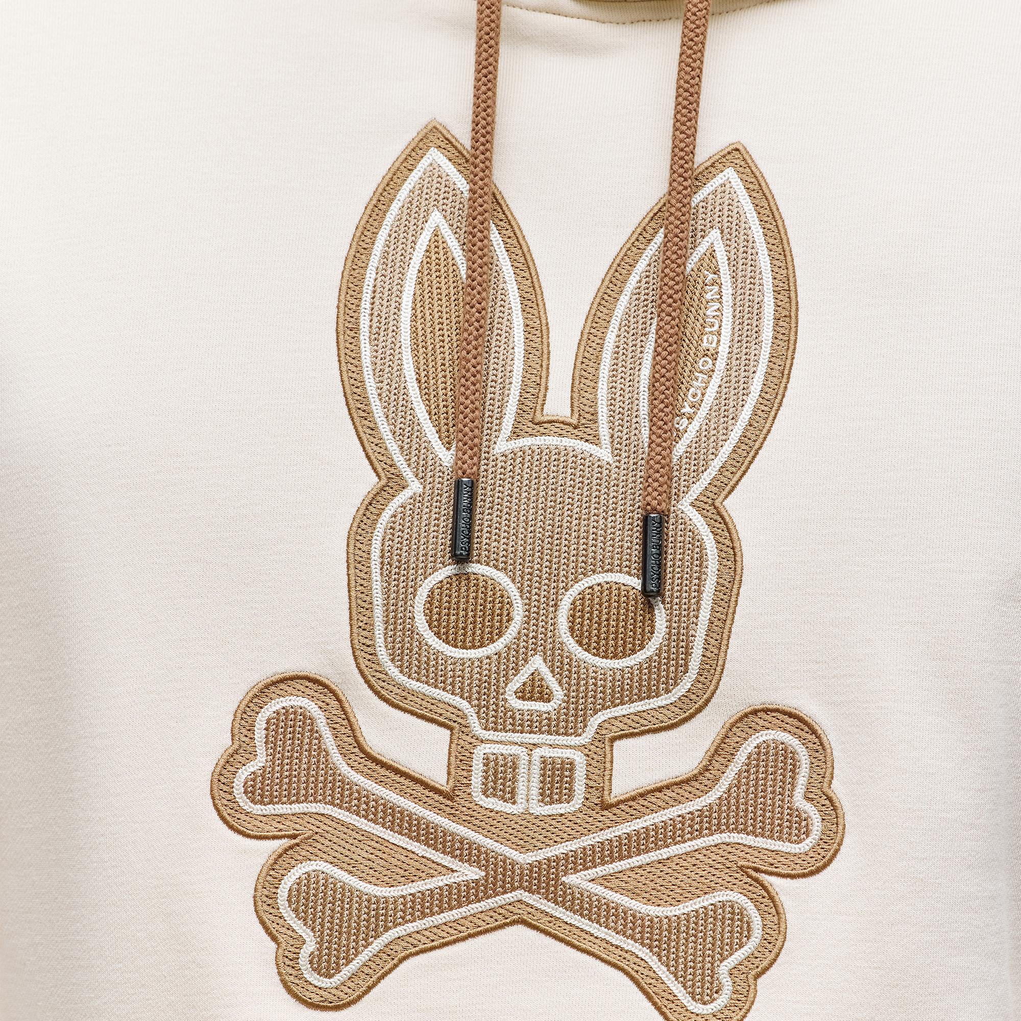 Psycho Bunny Ryder Bunny Patch Hoodie White Cap Grey
