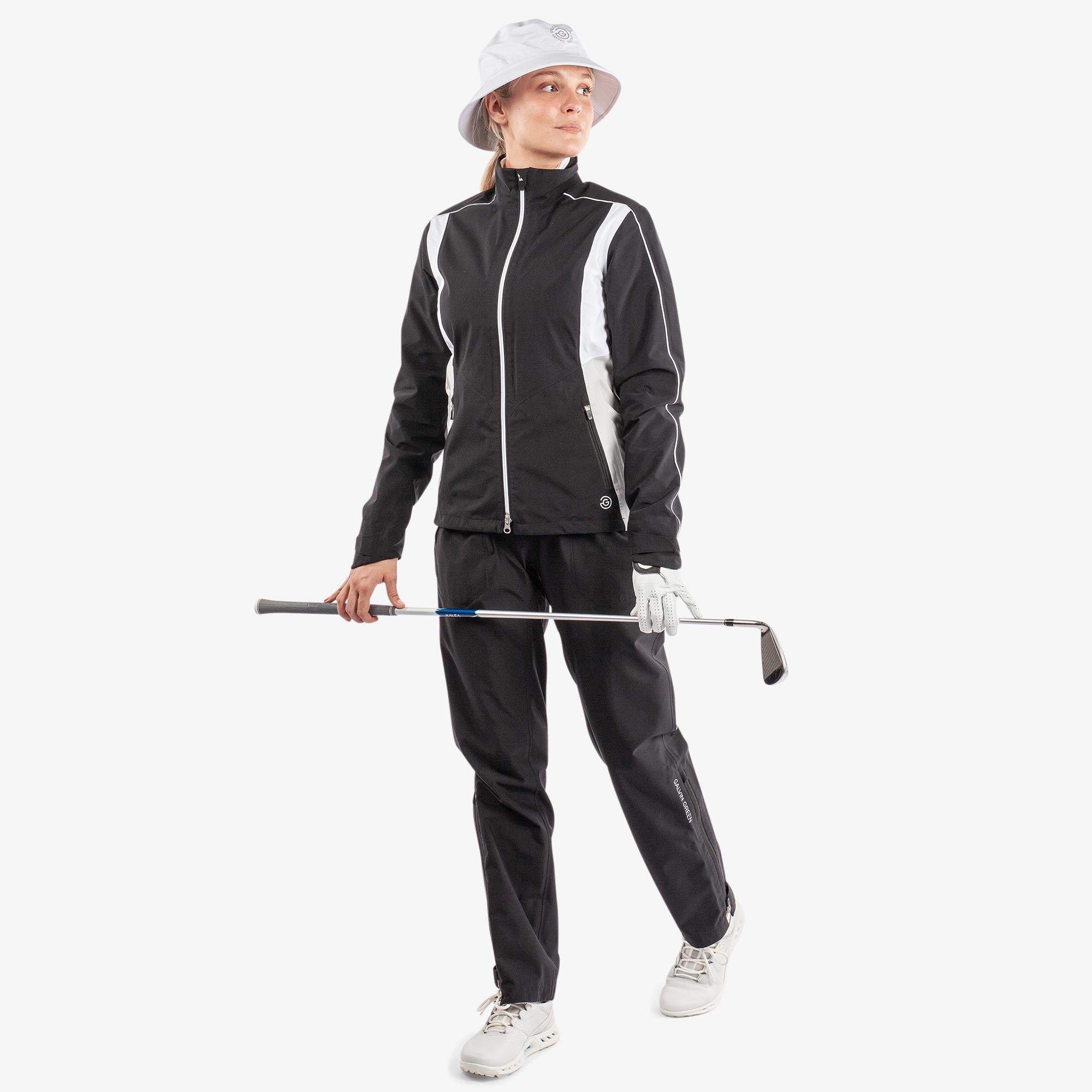 Galvin Green Ally Paclite Gore-Tex Ladies Waterproof Golf Jacket Black/Cool Grey/White