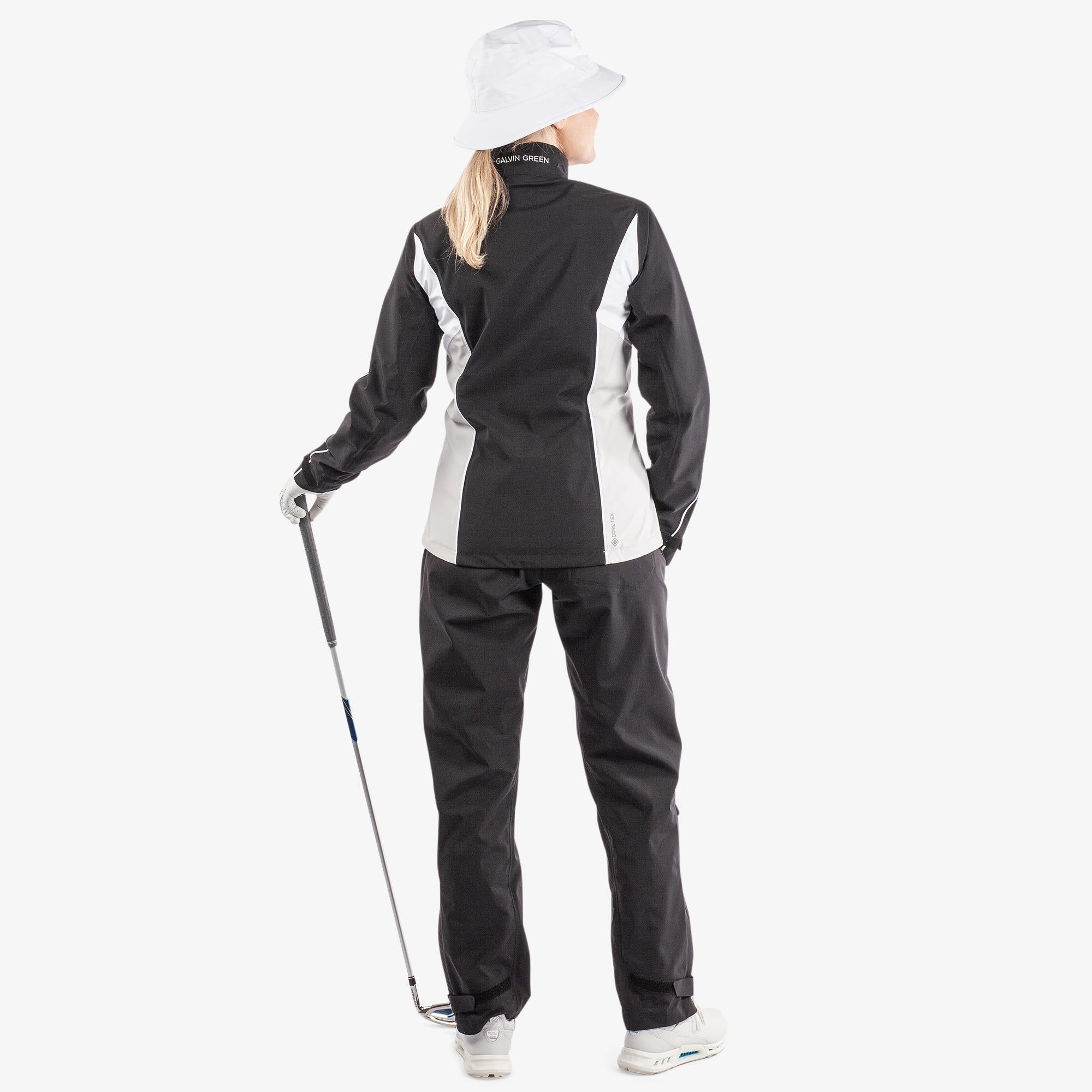 Galvin Green Ally Paclite Gore-Tex Ladies Waterproof Golf Jacket Black/Cool Grey/White
