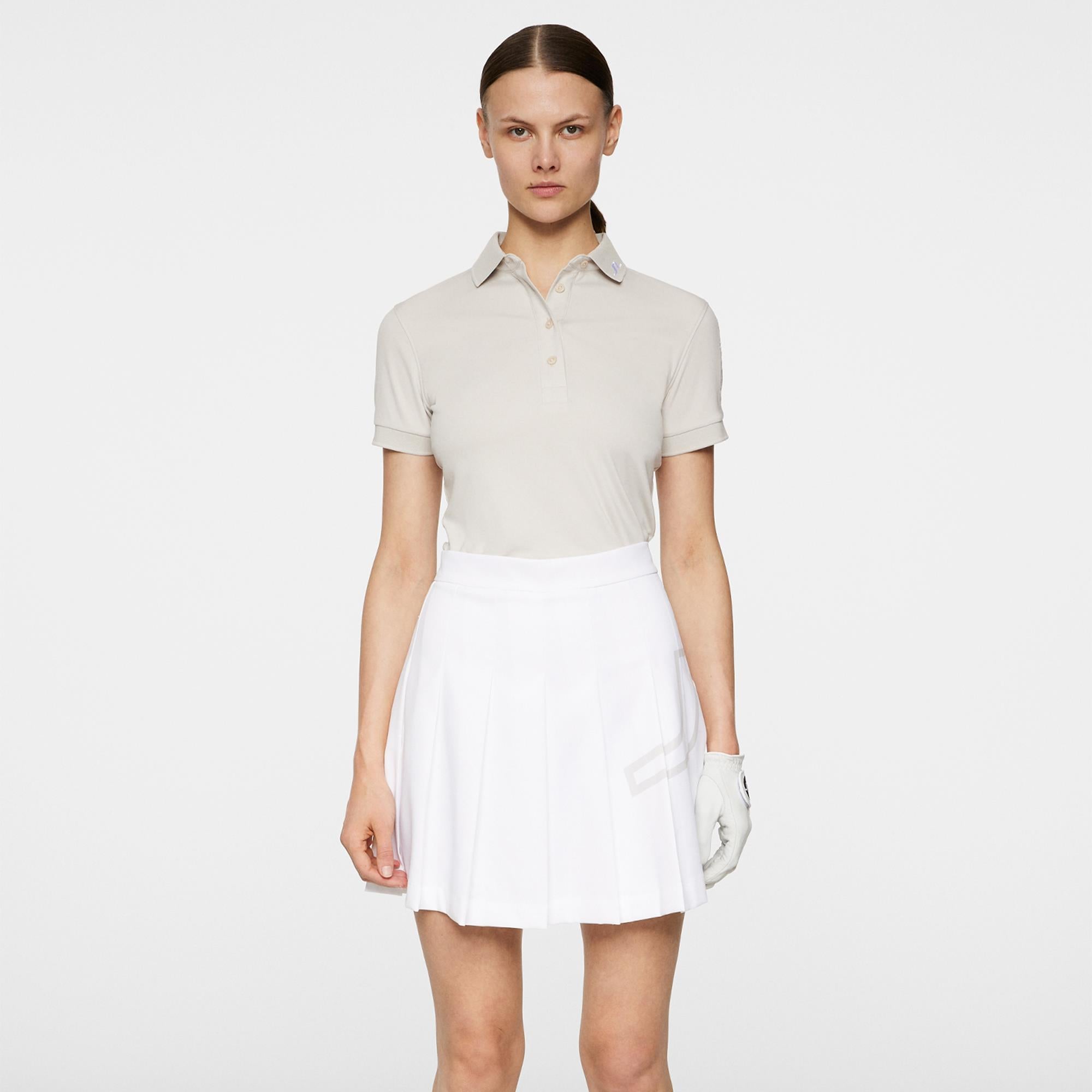 J Lindeberg Tour Tech Ladies Golf Polo Shirt Moonbeam