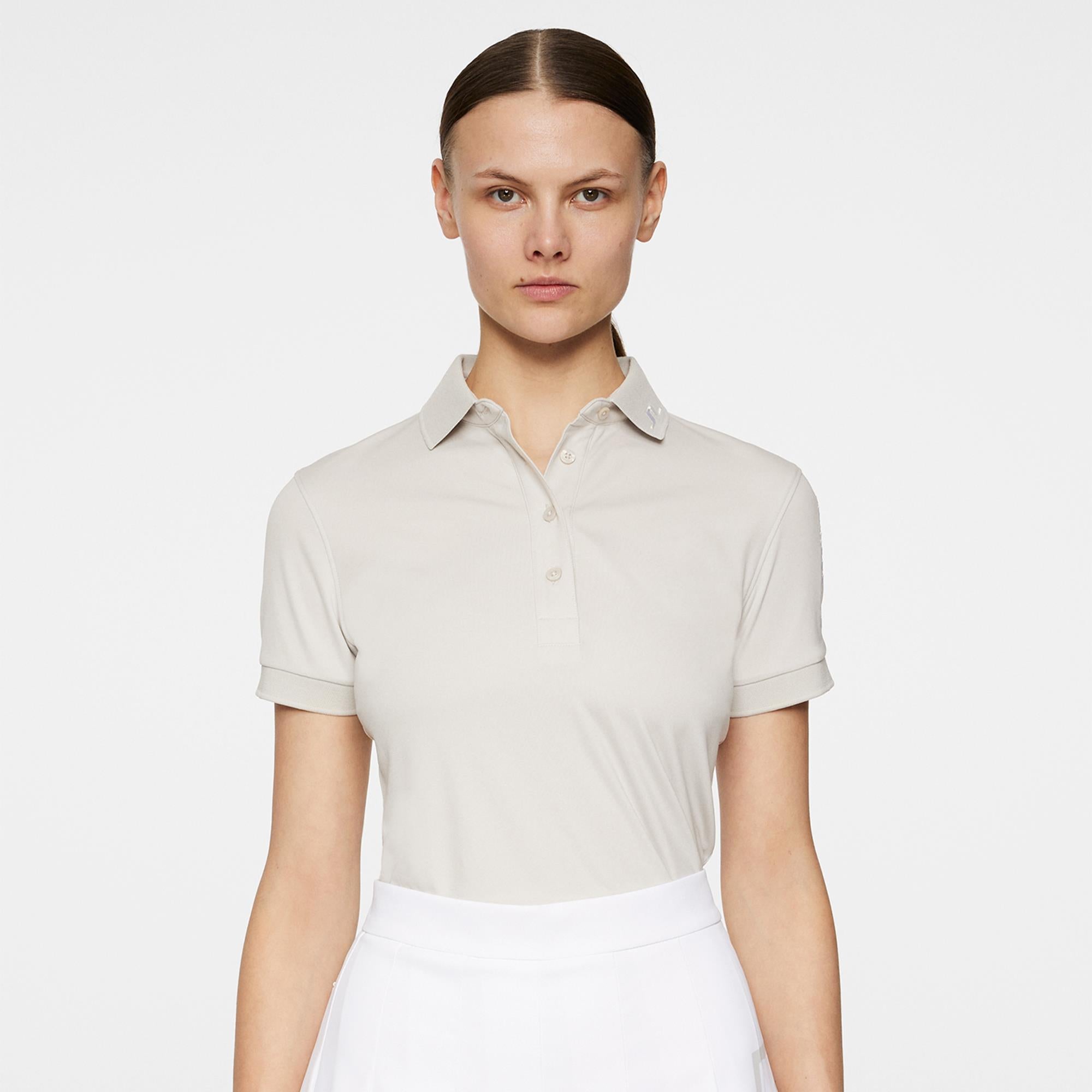 J Lindeberg Tour Tech Ladies Golf Polo Shirt Moonbeam