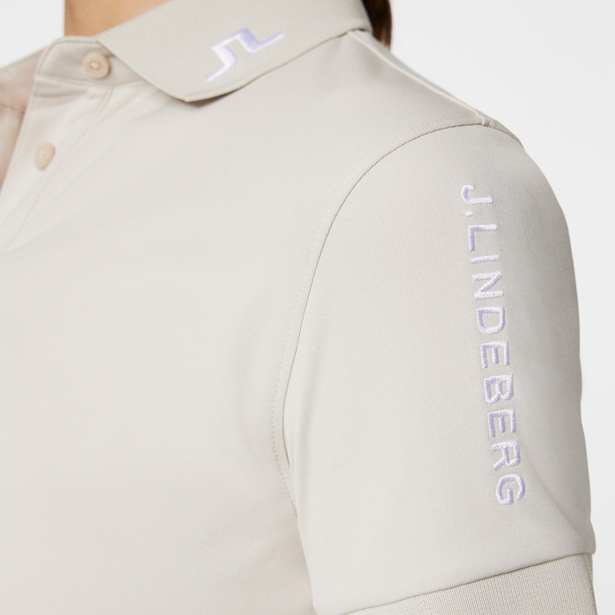 J Lindeberg Tour Tech Ladies Golf Polo Shirt Moonbeam