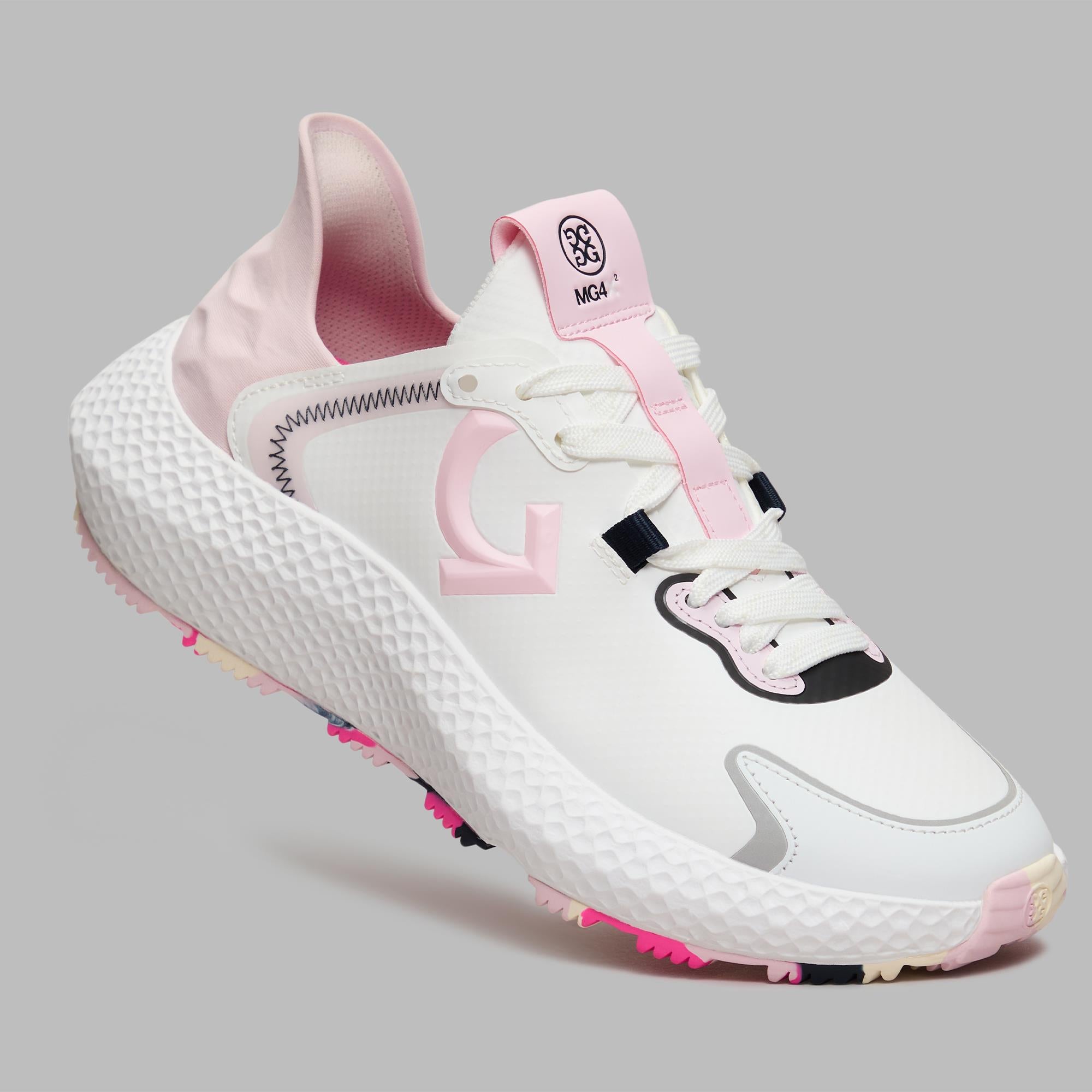 G/FORE MG4X2 Stippled Sole Ladies Golf Cross Shoe Snow/Blush