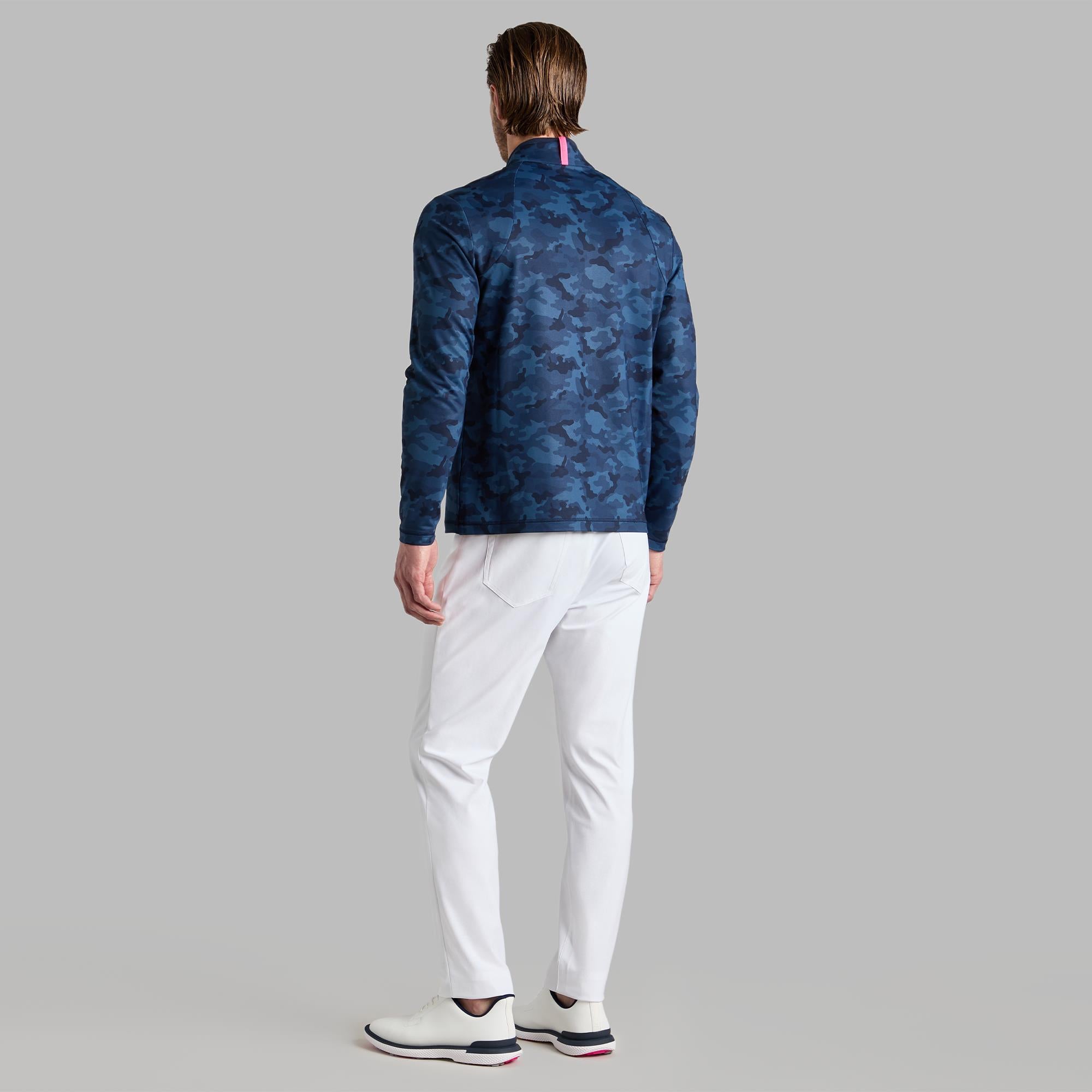 G/FORE Brushed Back Tech Terry Quarter Zip Mens Golf Pullover Twilight Camo