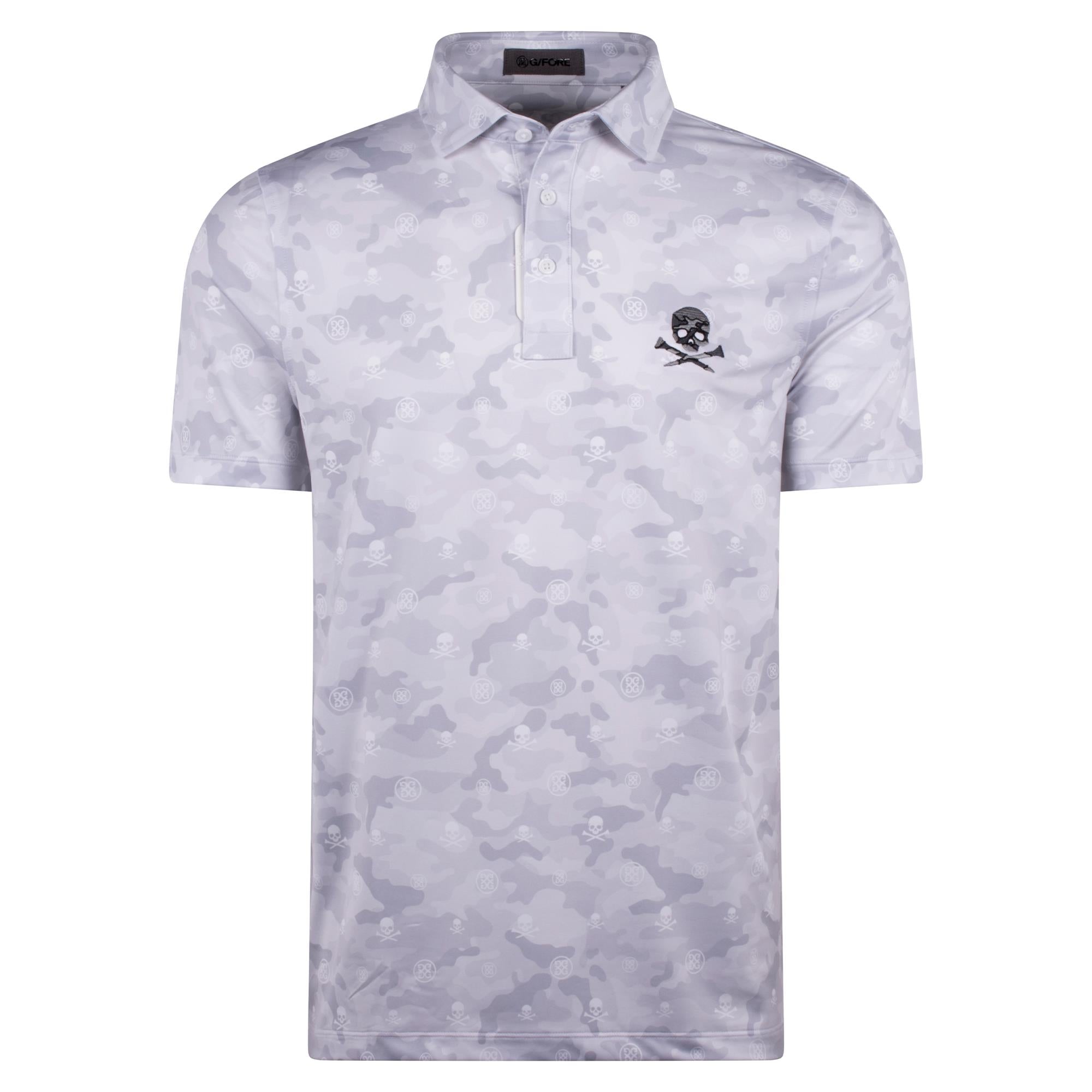 G/FORE Camo Skull & T's Icon Camo Tech Jersey Mens Golf Polo Shirt Snow