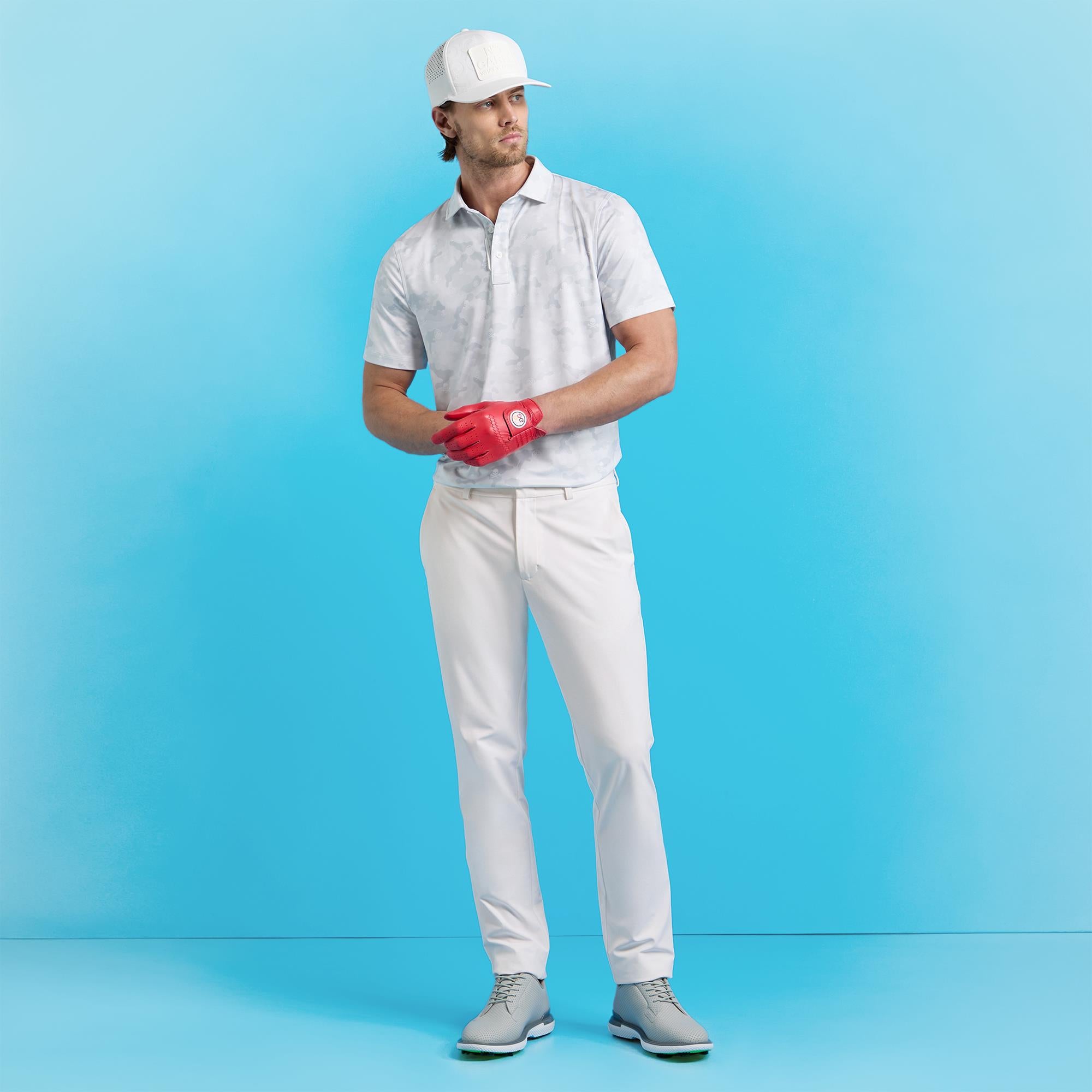 G/FORE Camo Skull & T's Icon Camo Tech Jersey Mens Golf Polo Shirt Snow